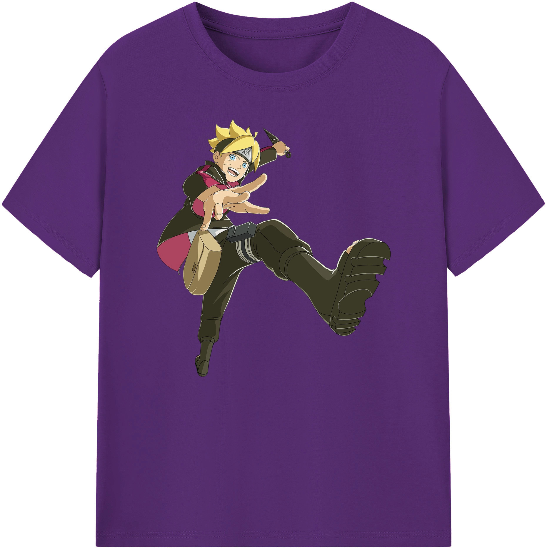 （画像用） NARUTO -ナルト- うずまき ボルト Uzumaki Boruto 綿100％ メンズ半袖Tシャツ｜肌触りやわらか＆通気性