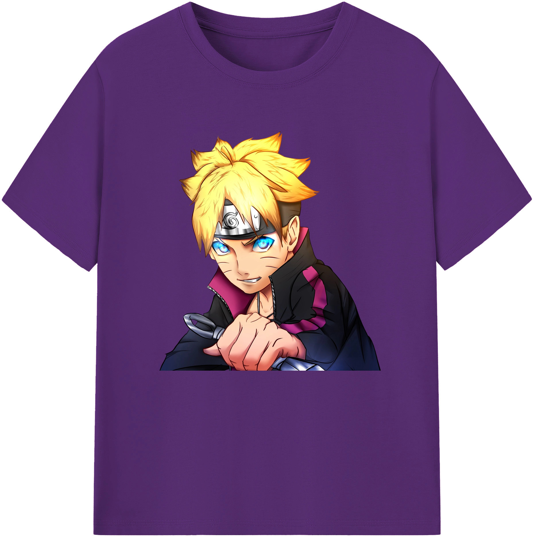 （画像用） NARUTO -ナルト- うずまき ボルト Uzumaki Boruto 綿100％ メンズ半袖Tシャツ｜肌触りやわらか＆通気性