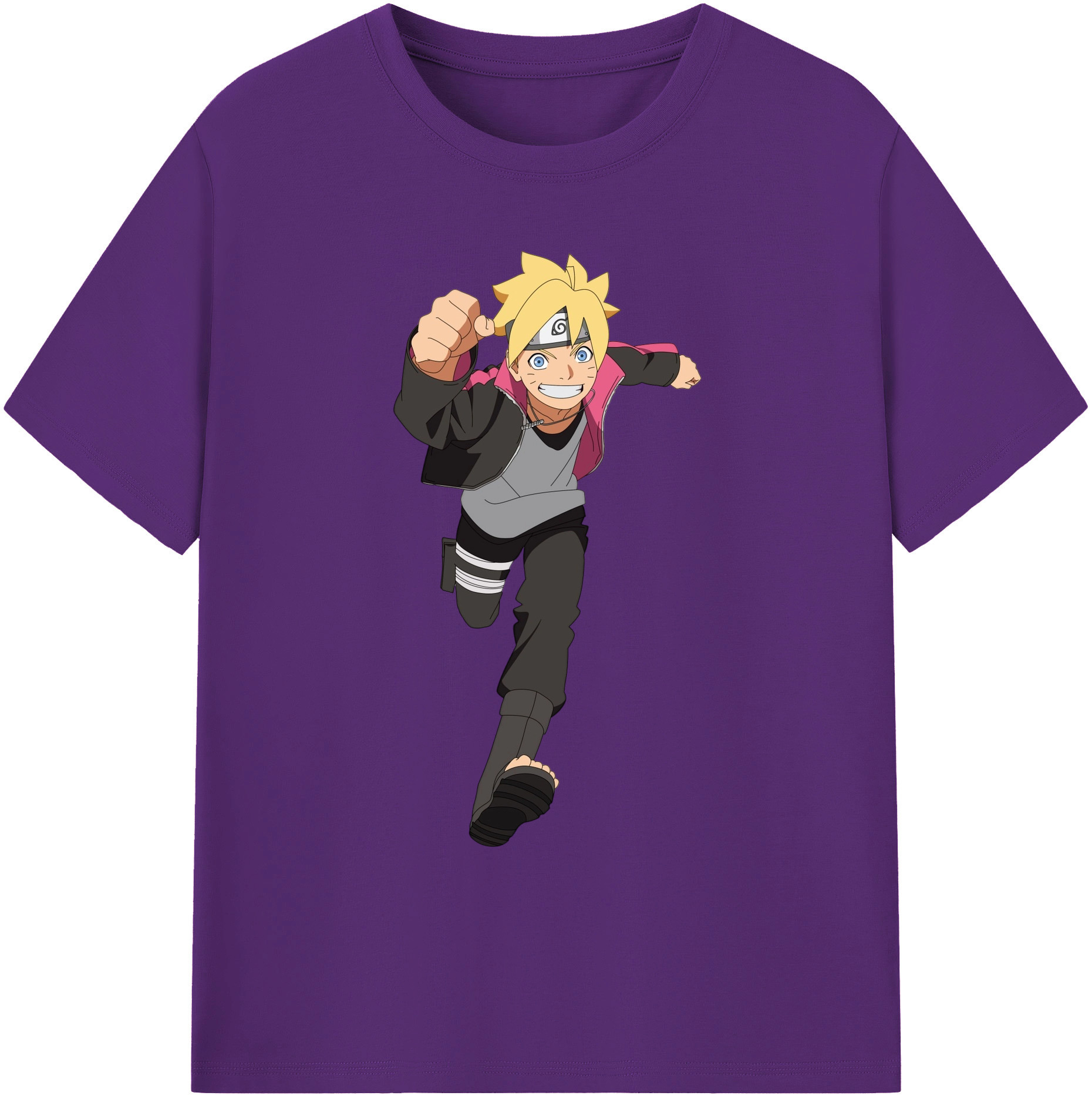 （画像用） NARUTO -ナルト- うずまき ボルト Uzumaki Boruto 綿100％ メンズ半袖Tシャツ｜肌触りやわらか＆通気性