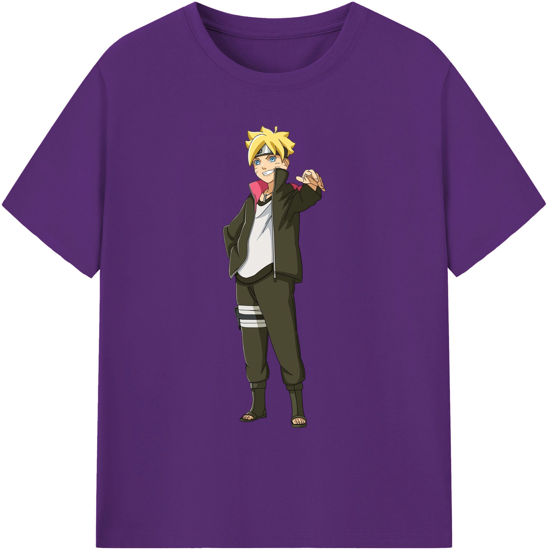 （画像用） NARUTO -ナルト- うずまき ボルト Uzumaki Boruto 綿100％ メンズ半袖Tシャツ｜肌触りやわらか＆通気性