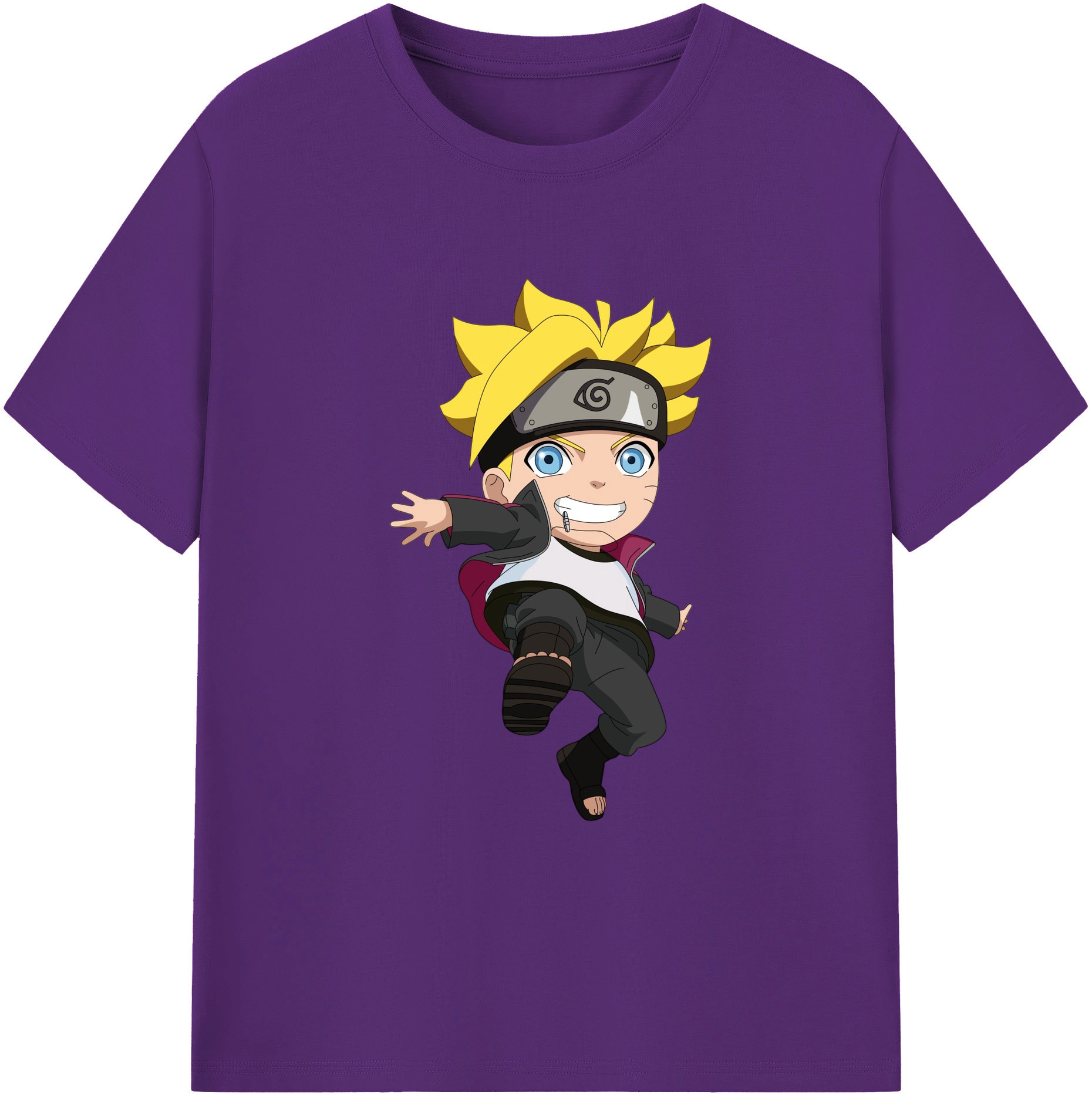 （画像用） NARUTO -ナルト- うずまき ボルト Uzumaki Boruto 綿100％ メンズ半袖Tシャツ｜肌触りやわらか＆通気性