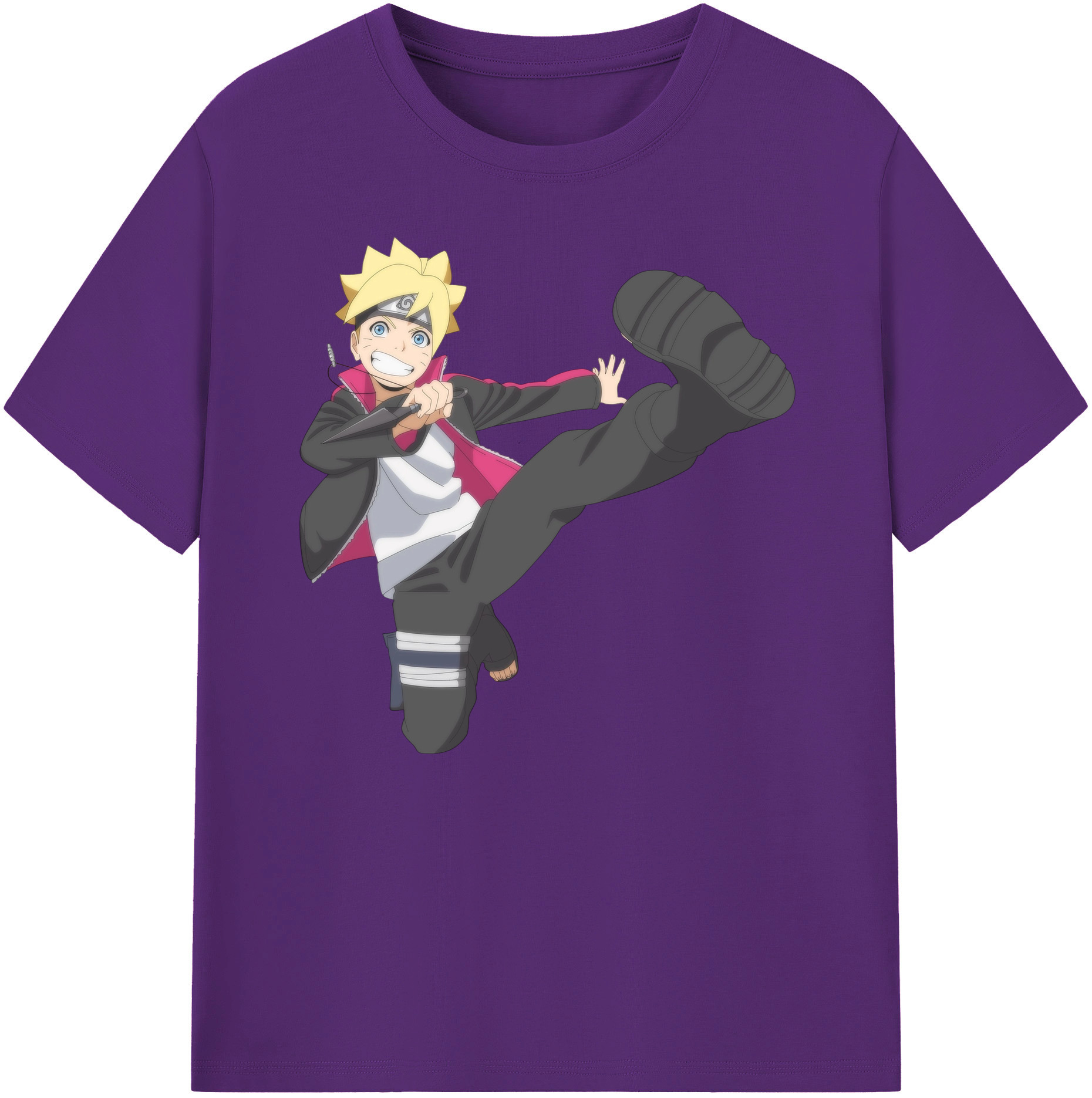 （画像用） NARUTO -ナルト- うずまき ボルト Uzumaki Boruto 綿100％ メンズ半袖Tシャツ｜肌触りやわらか＆通気性