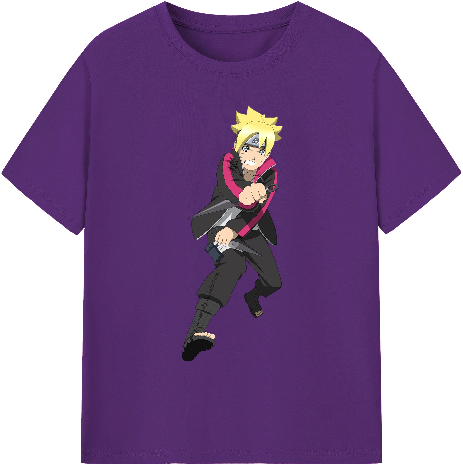 （画像用） NARUTO -ナルト- うずまき ボルト Uzumaki Boruto 綿100％ メンズ半袖Tシャツ｜肌触りやわらか＆通気性