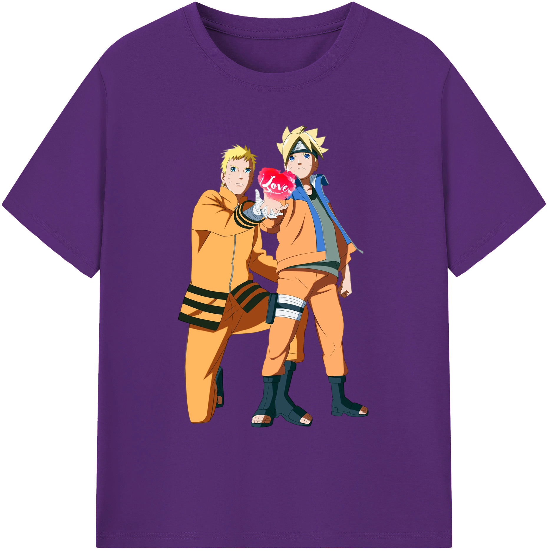 （画像用） NARUTO -ナルト- うずまき ボルト Uzumaki Boruto 綿100％ メンズ半袖Tシャツ｜肌触りやわらか＆通気性
