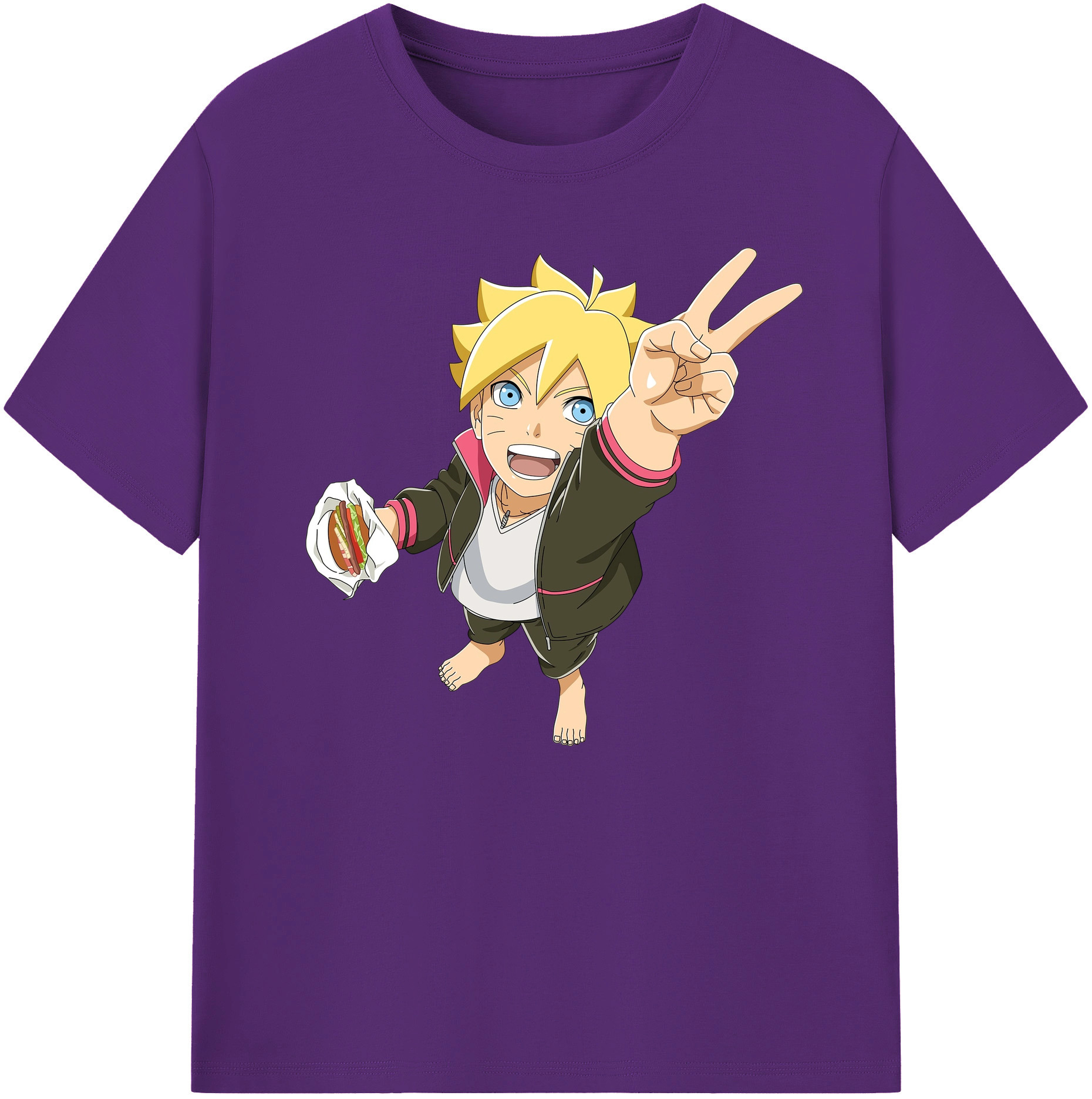 （画像用） NARUTO -ナルト- うずまき ボルト Uzumaki Boruto 綿100％ メンズ半袖Tシャツ｜肌触りやわらか＆通気性