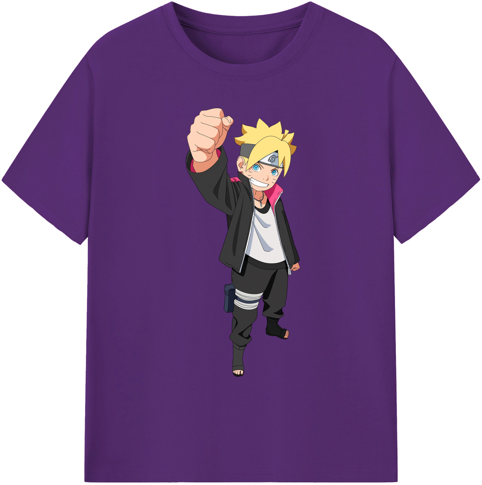 （画像用） NARUTO -ナルト- うずまき ボルト Uzumaki Boruto 綿100％ メンズ半袖Tシャツ｜肌触りやわらか＆通気性