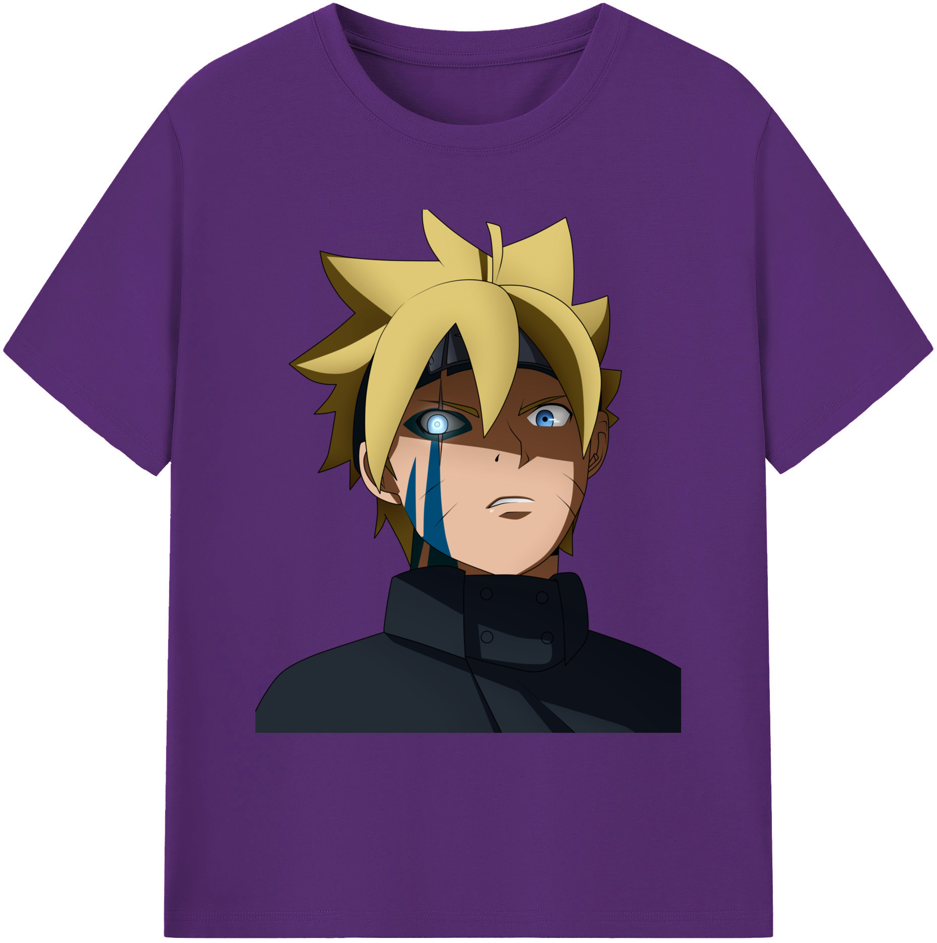 （画像用） NARUTO -ナルト- うずまき ボルト Uzumaki Boruto 綿100％ メンズ半袖Tシャツ｜肌触りやわらか＆通気性