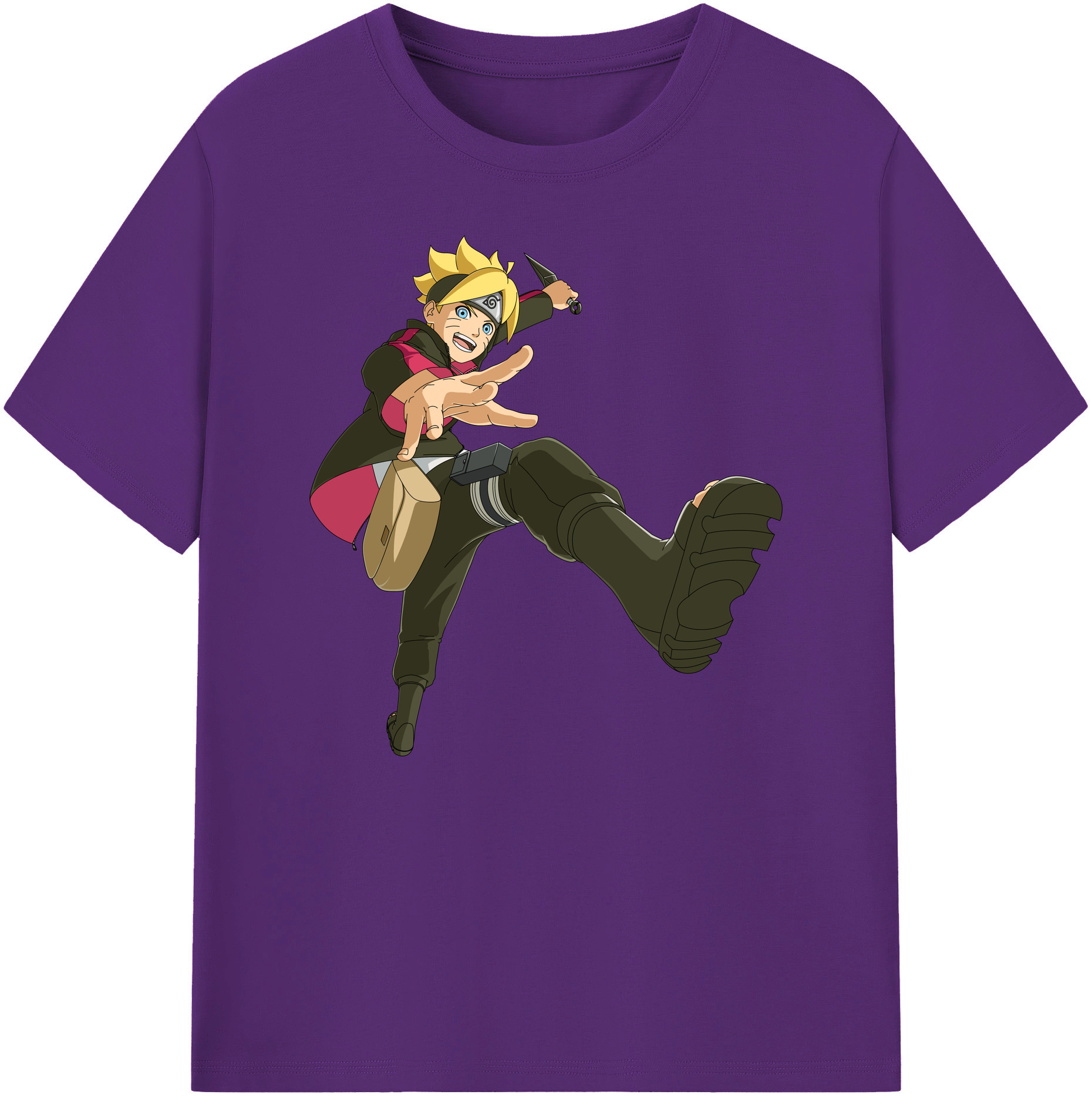 （画像用） NARUTO -ナルト- うずまき ボルト Uzumaki Boruto 綿100％ メンズ半袖Tシャツ｜肌触りやわらか＆通気性