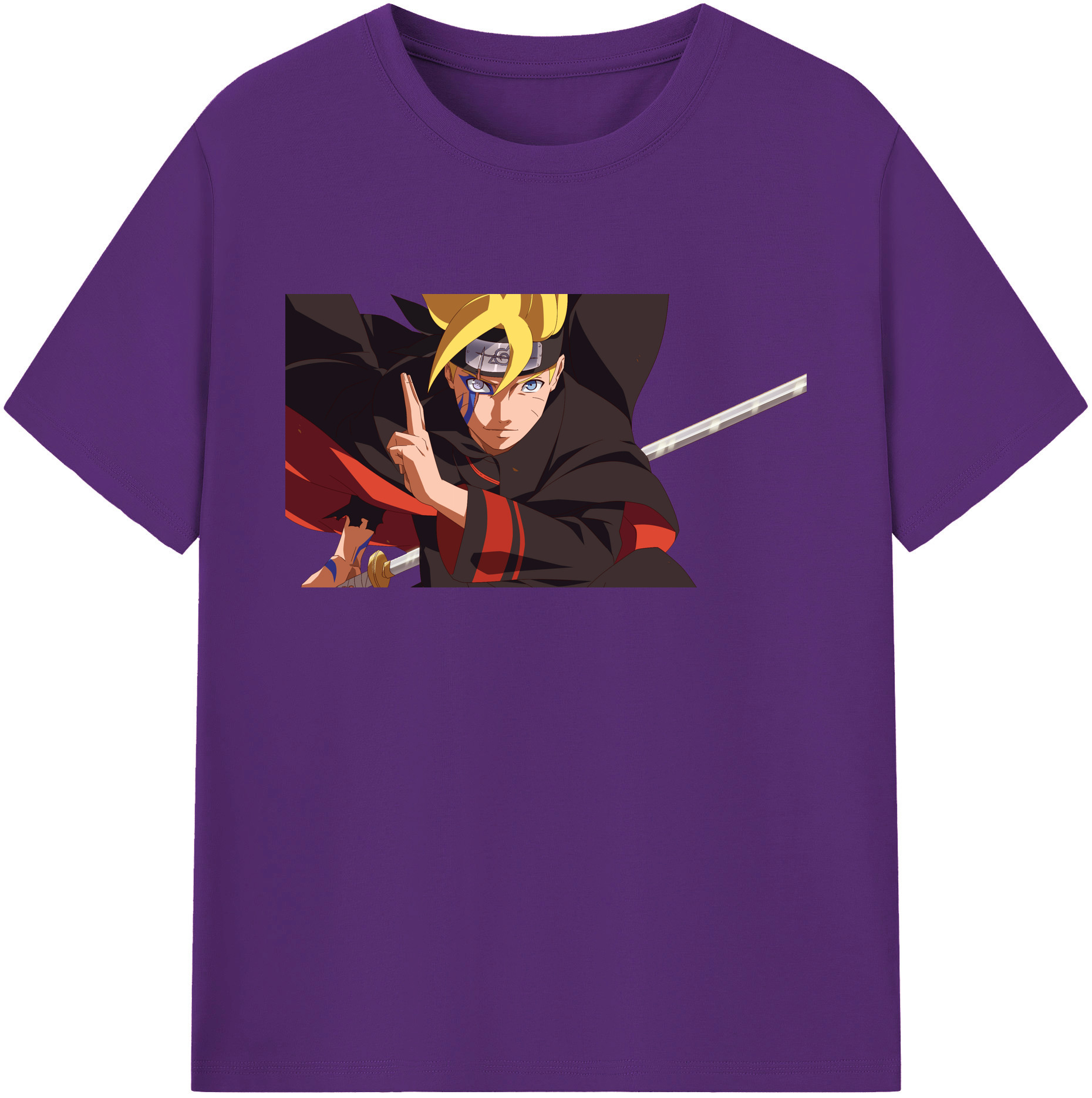 （画像用） NARUTO -ナルト- うずまき ボルト Uzumaki Boruto 綿100％ メンズ半袖Tシャツ｜肌触りやわらか＆通気性