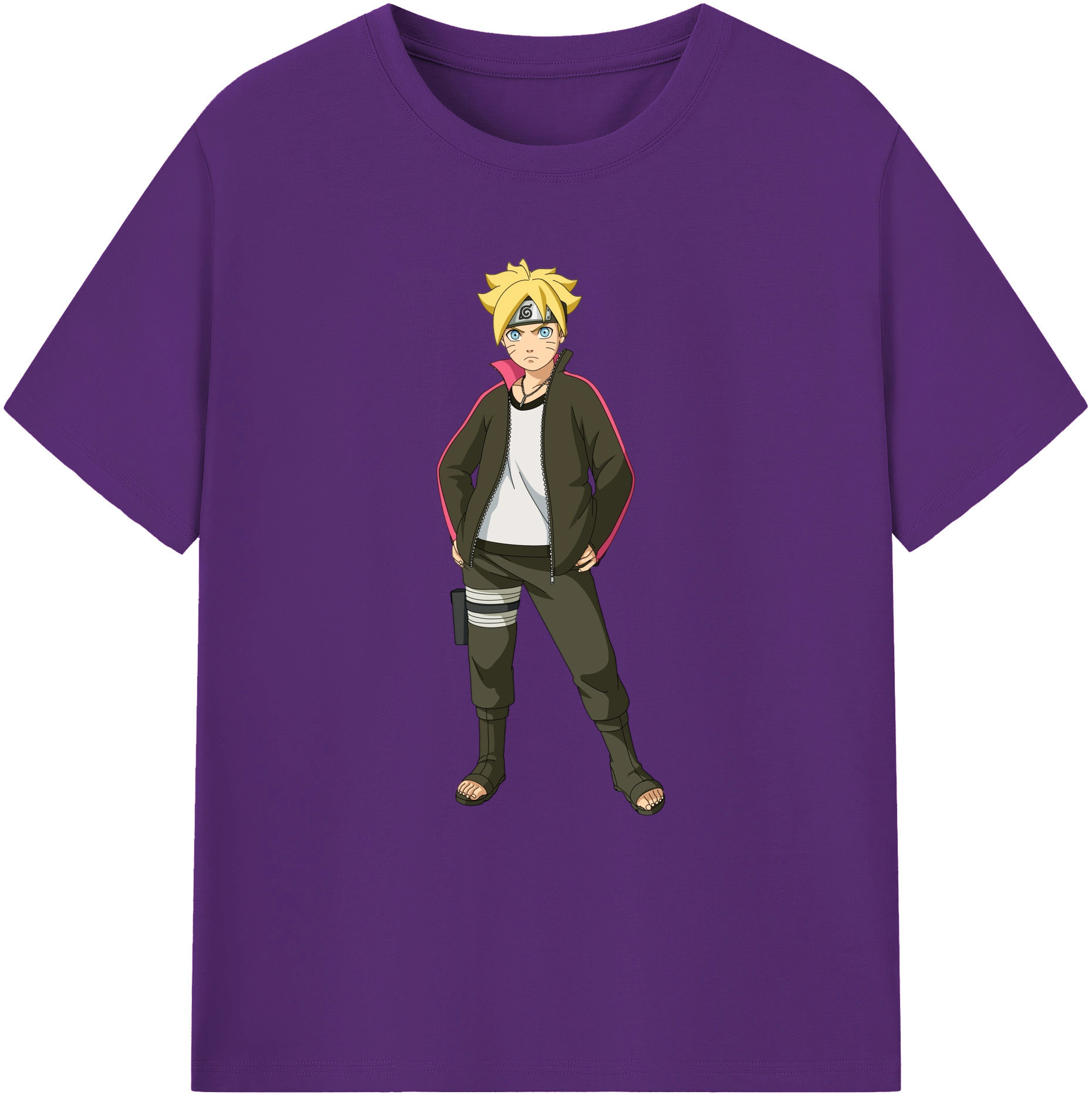 （画像用） NARUTO -ナルト- うずまき ボルト Uzumaki Boruto 綿100％ メンズ半袖Tシャツ｜肌触りやわらか＆通気性