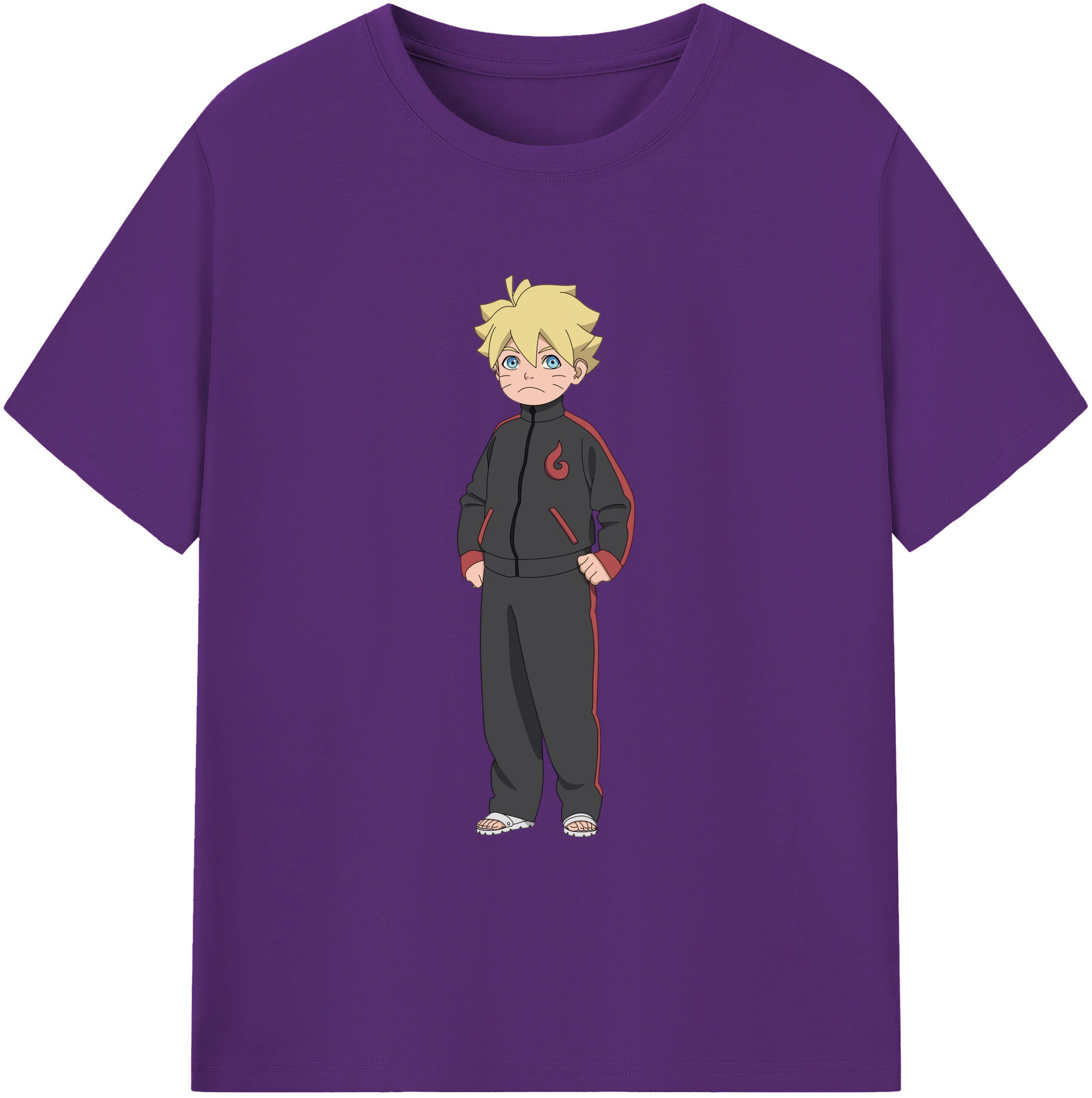 （画像用） NARUTO -ナルト- うずまき ボルト Uzumaki Boruto 綿100％ メンズ半袖Tシャツ｜肌触りやわらか＆通気性