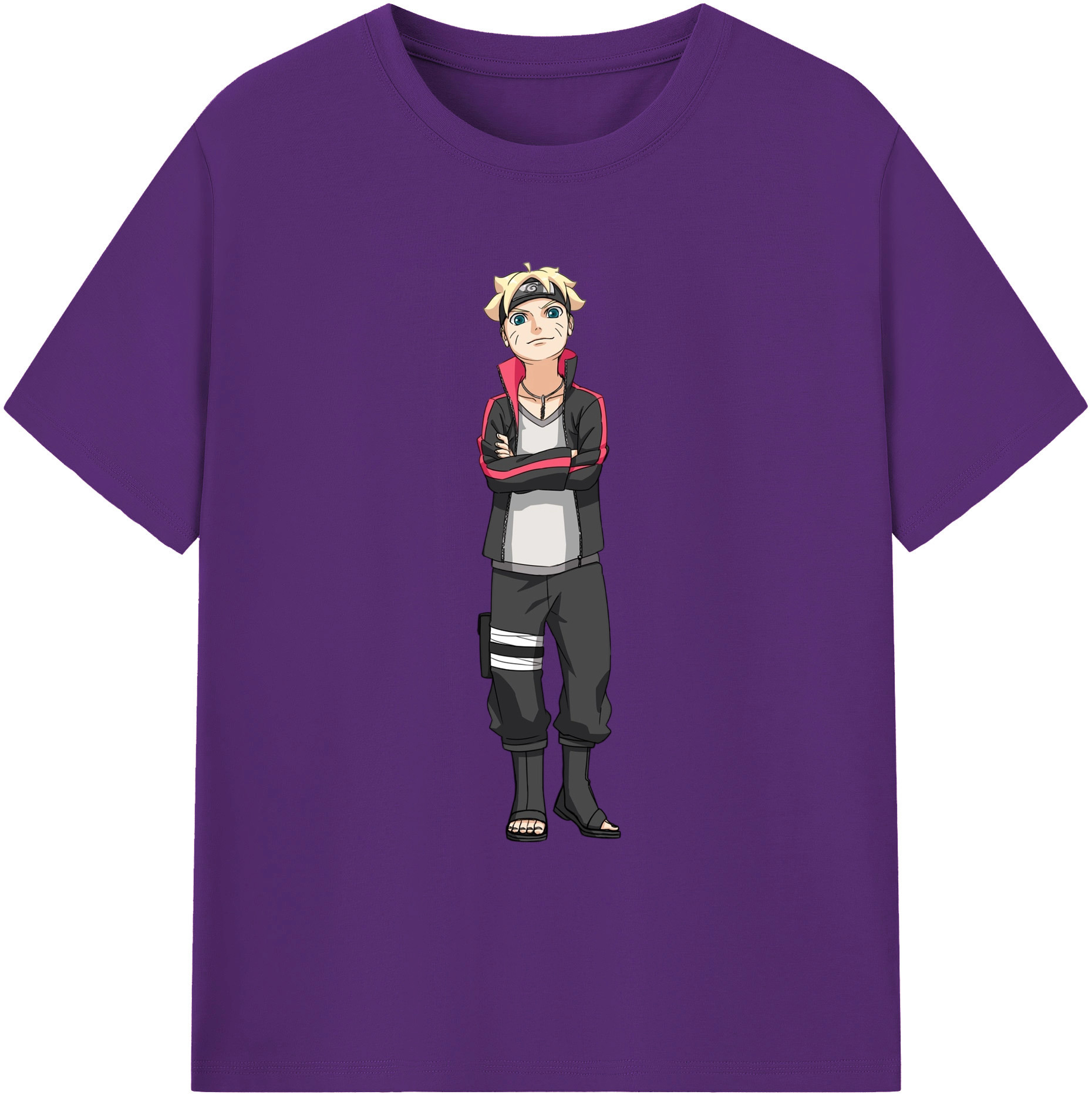 （画像用） NARUTO -ナルト- うずまき ボルト Uzumaki Boruto 綿100％ メンズ半袖Tシャツ｜肌触りやわらか＆通気性