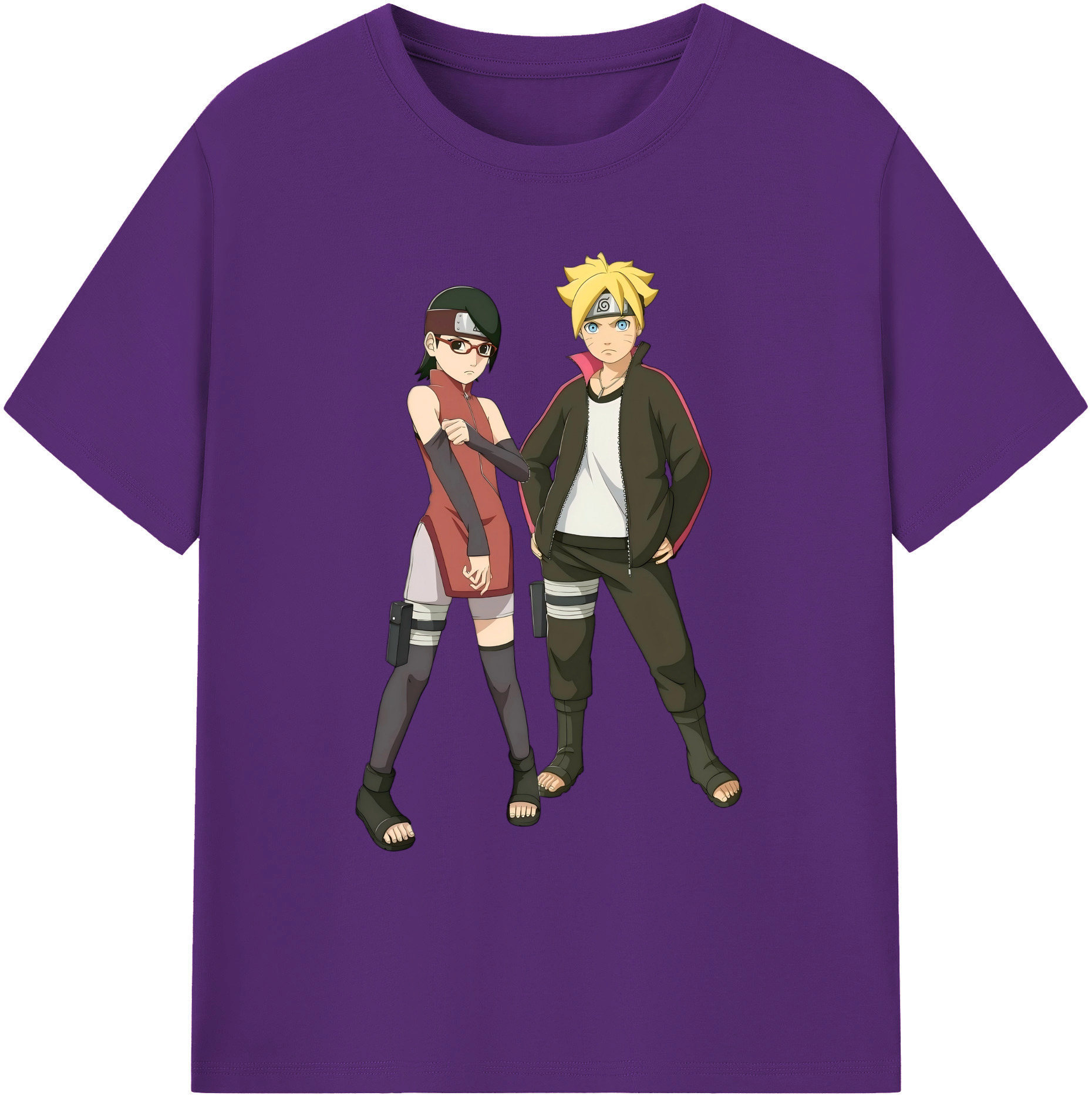 （画像用） NARUTO -ナルト- うずまき ボルト Uzumaki Boruto 綿100％ メンズ半袖Tシャツ｜肌触りやわらか＆通気性