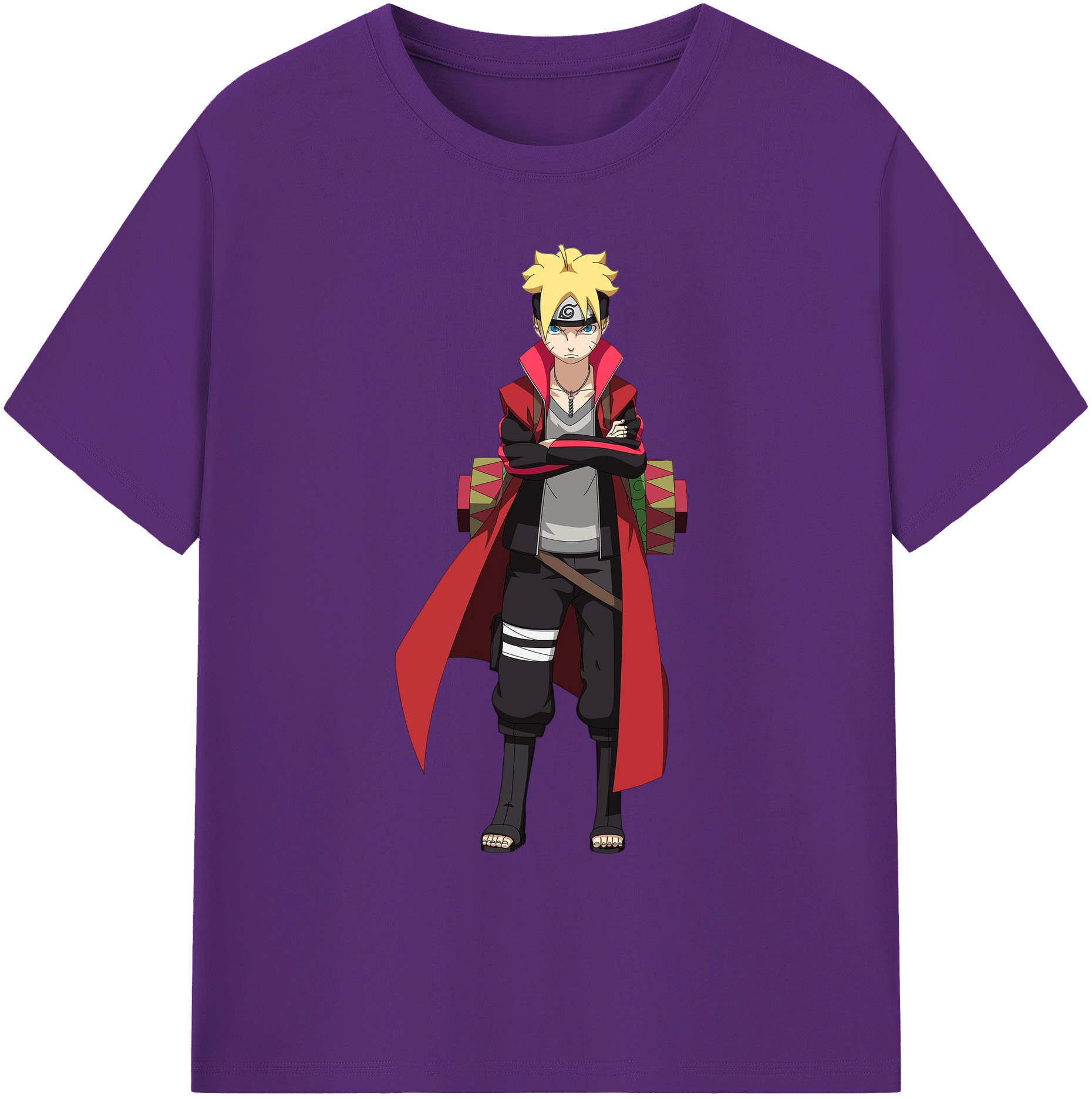 （画像用） NARUTO -ナルト- うずまき ボルト Uzumaki Boruto 綿100％ メンズ半袖Tシャツ｜肌触りやわらか＆通気性