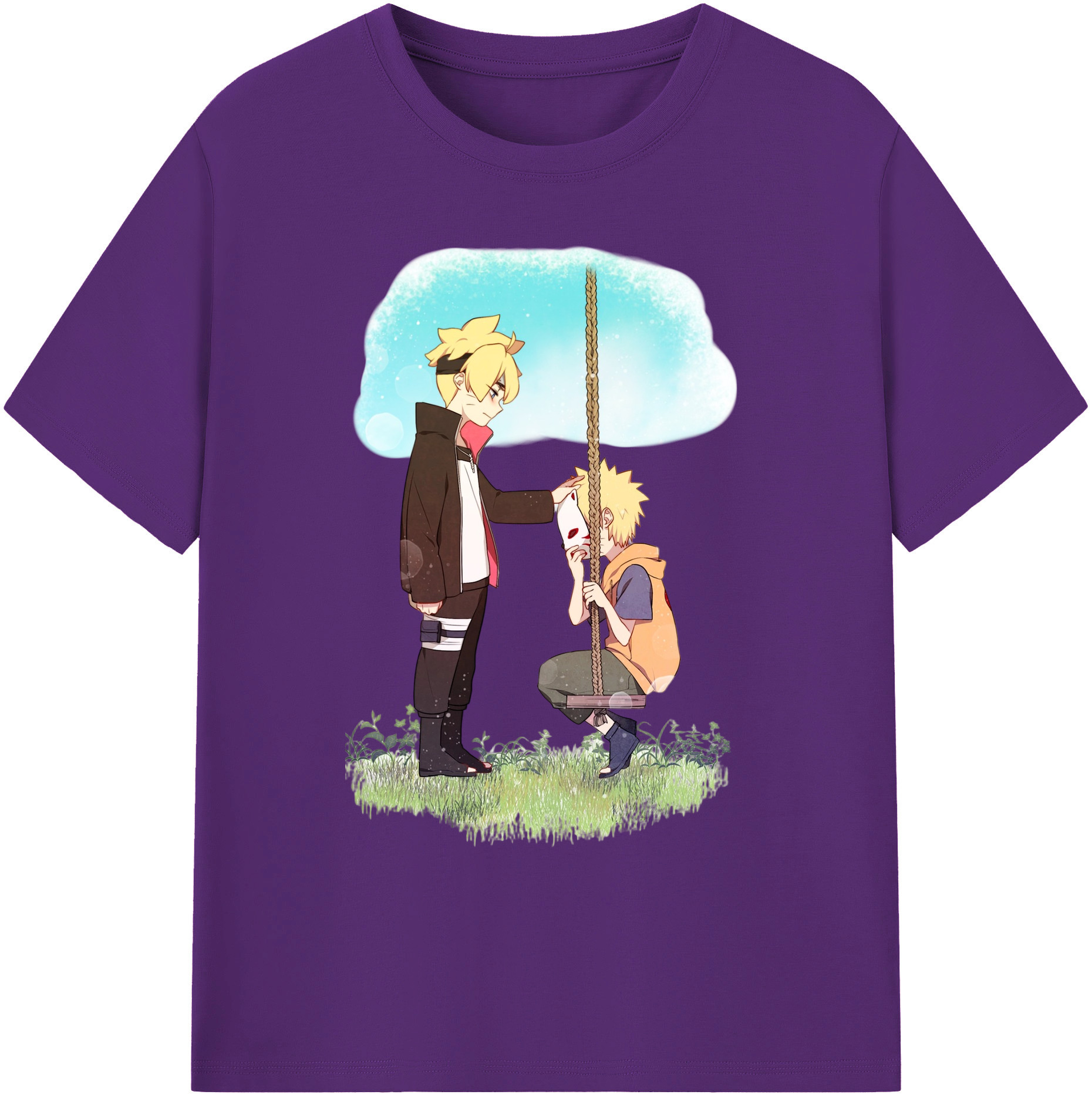（画像用） NARUTO -ナルト- うずまき ボルト Uzumaki Boruto 綿100％ メンズ半袖Tシャツ｜肌触りやわらか＆通気性