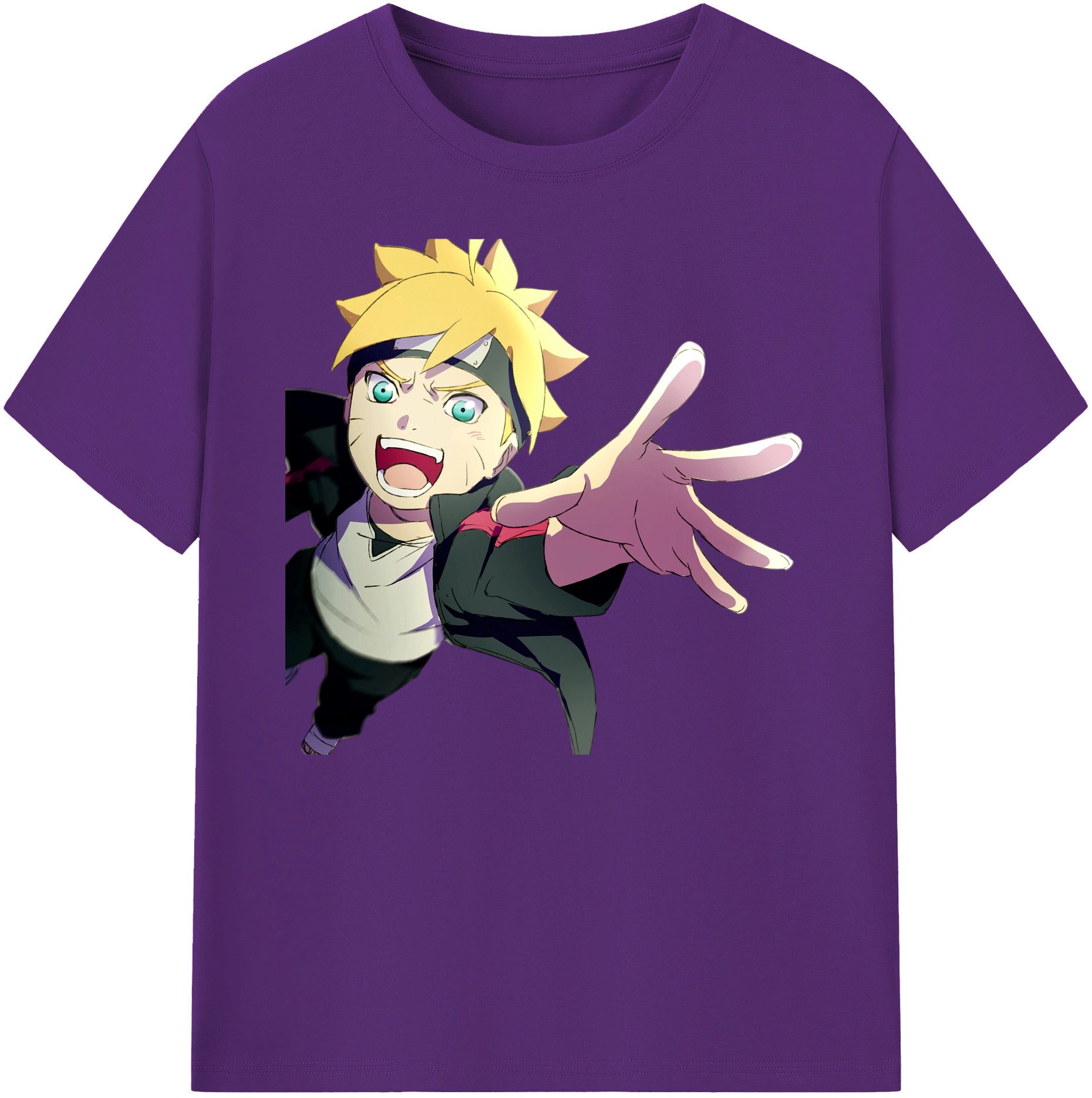（画像用） NARUTO -ナルト- うずまき ボルト Uzumaki Boruto 綿100％ メンズ半袖Tシャツ｜肌触りやわらか＆通気性