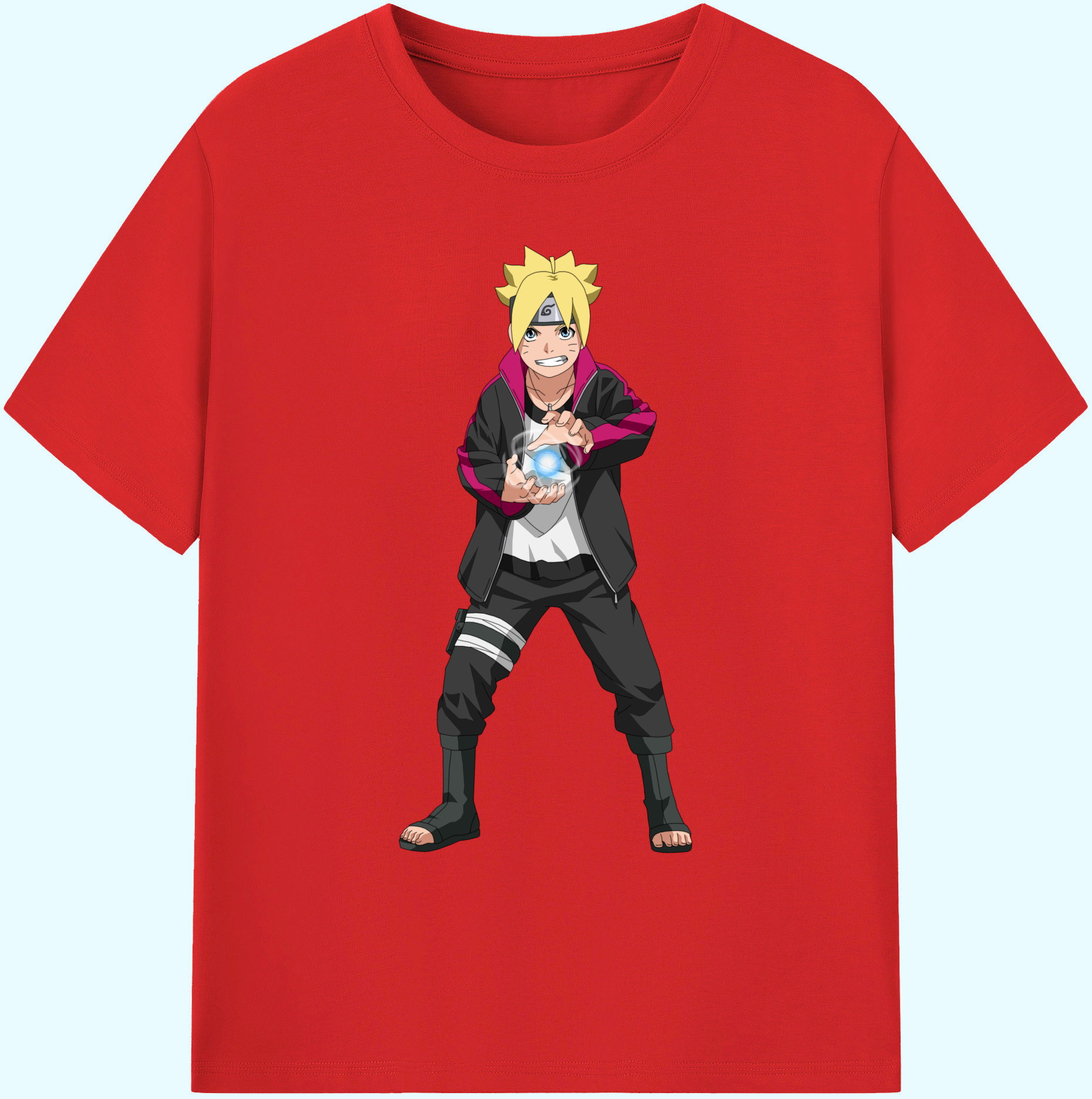 （画像用） NARUTO -ナルト- うずまき ボルト Uzumaki Boruto 綿100％ メンズ半袖Tシャツ｜肌触りやわらか＆通気性