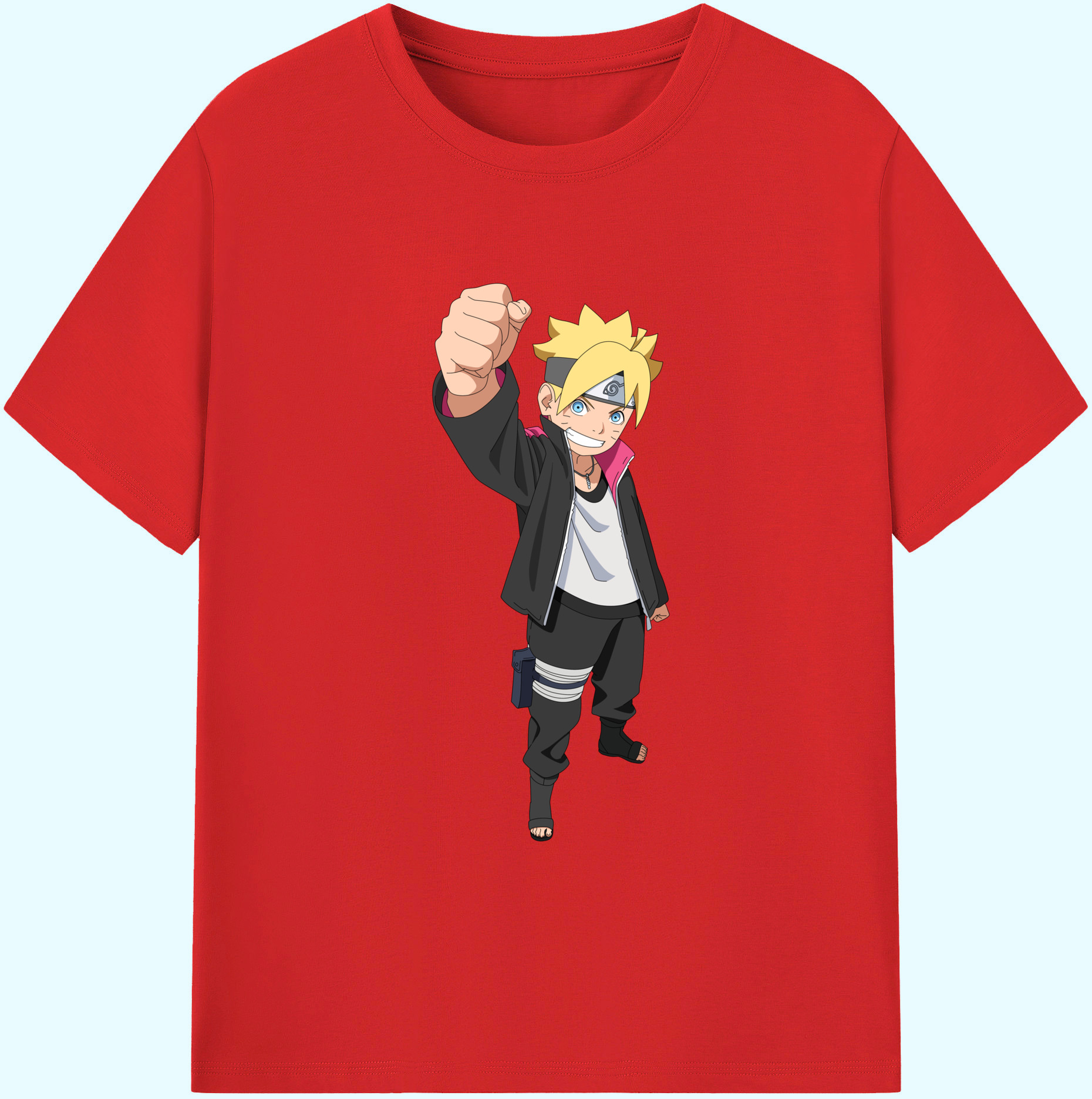 （画像用） NARUTO -ナルト- うずまき ボルト Uzumaki Boruto 綿100％ メンズ半袖Tシャツ｜肌触りやわらか＆通気性