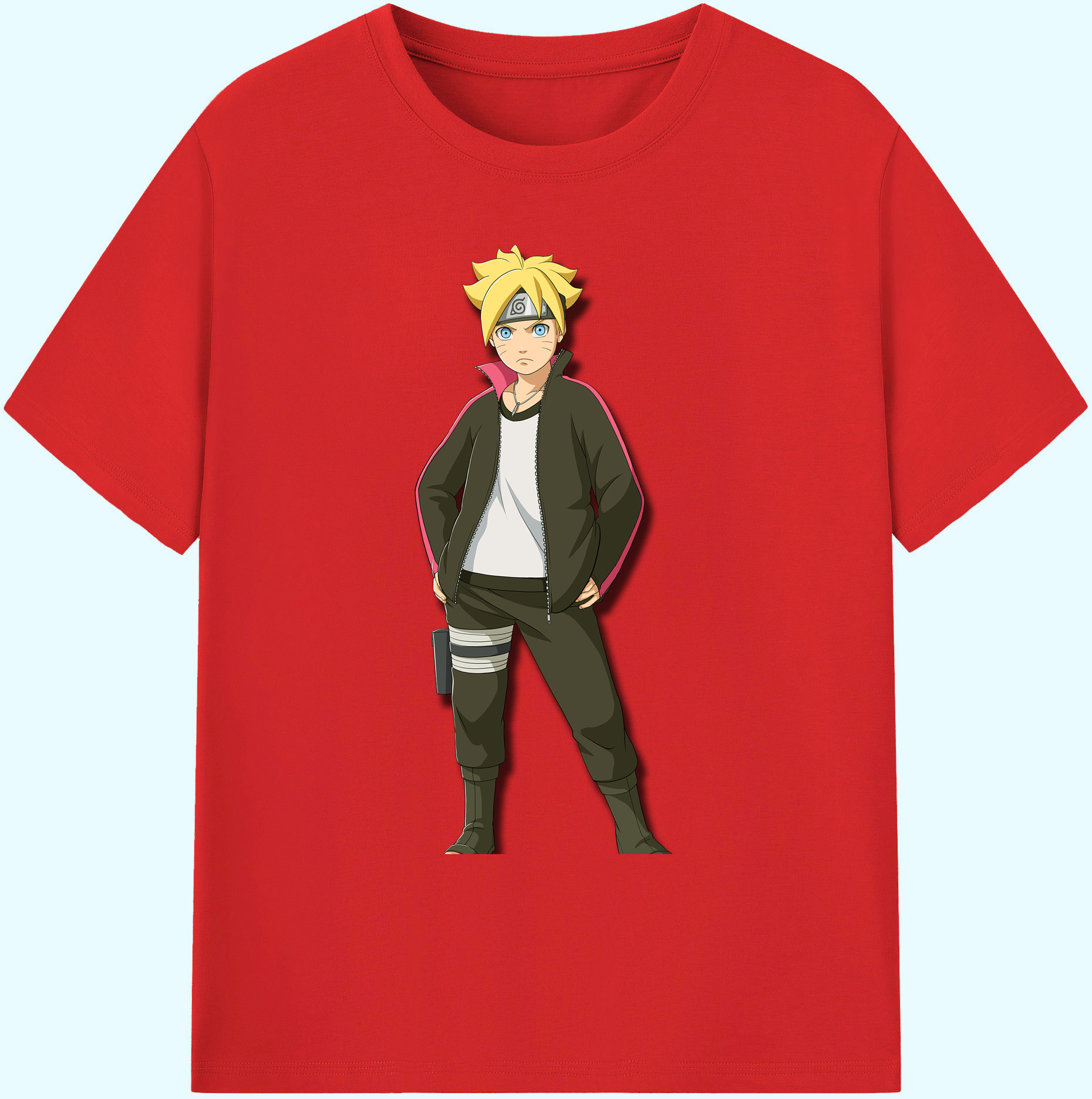 （画像用） NARUTO -ナルト- うずまき ボルト Uzumaki Boruto 綿100％ メンズ半袖Tシャツ｜肌触りやわらか＆通気性
