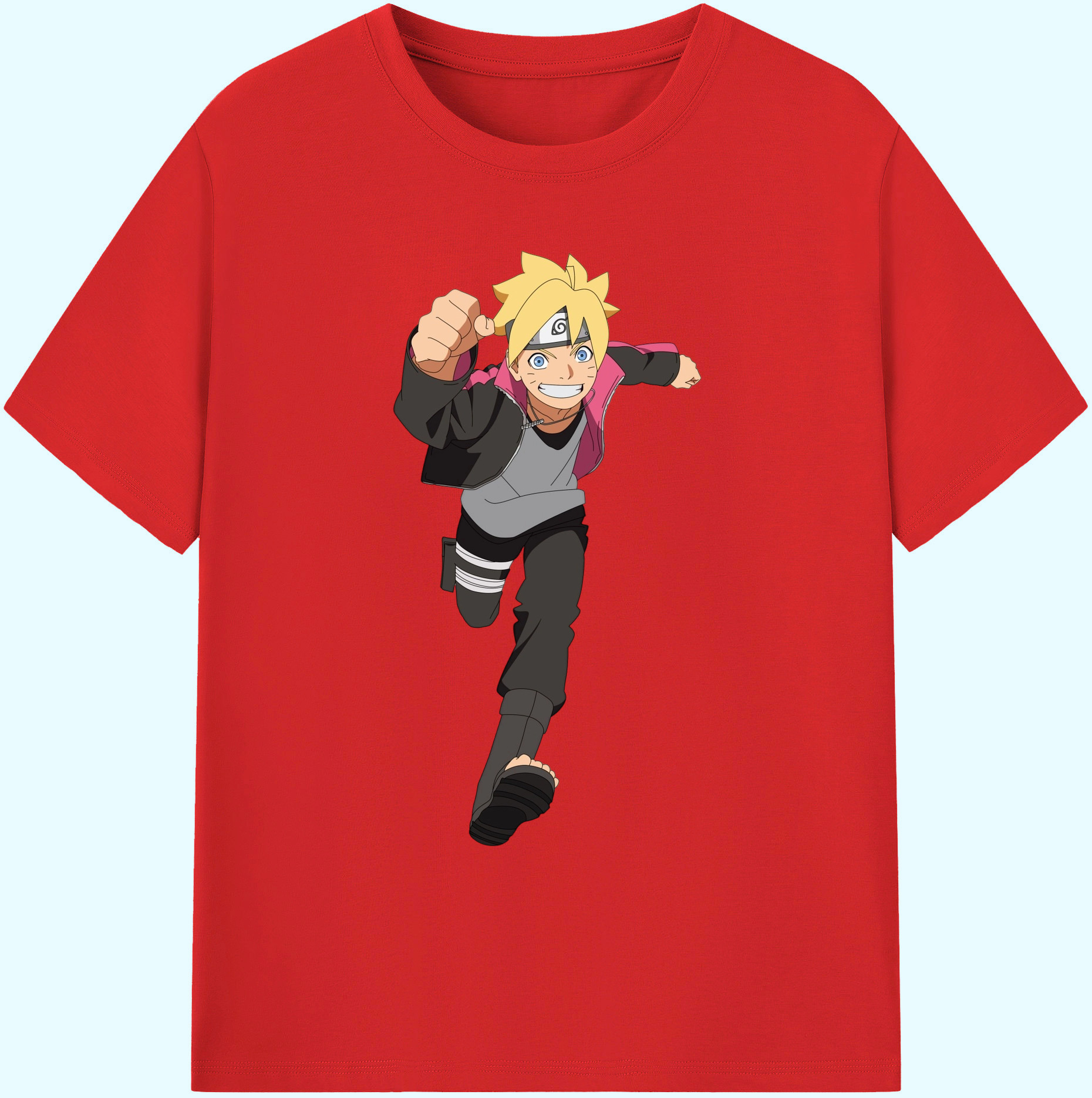 （画像用） NARUTO -ナルト- うずまき ボルト Uzumaki Boruto 綿100％ メンズ半袖Tシャツ｜肌触りやわらか＆通気性