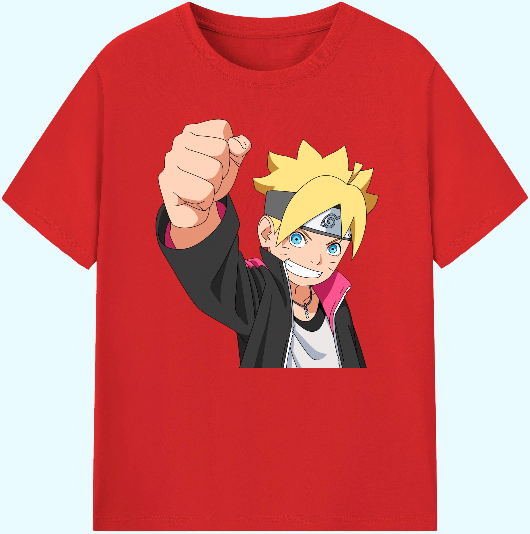 （画像用） NARUTO -ナルト- うずまき ボルト Uzumaki Boruto 綿100％ メンズ半袖Tシャツ｜肌触りやわらか＆通気性