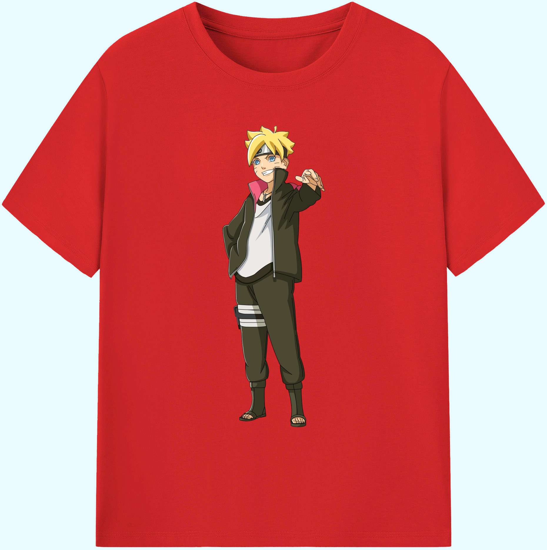 （画像用） NARUTO -ナルト- うずまき ボルト Uzumaki Boruto 綿100％ メンズ半袖Tシャツ｜肌触りやわらか＆通気性