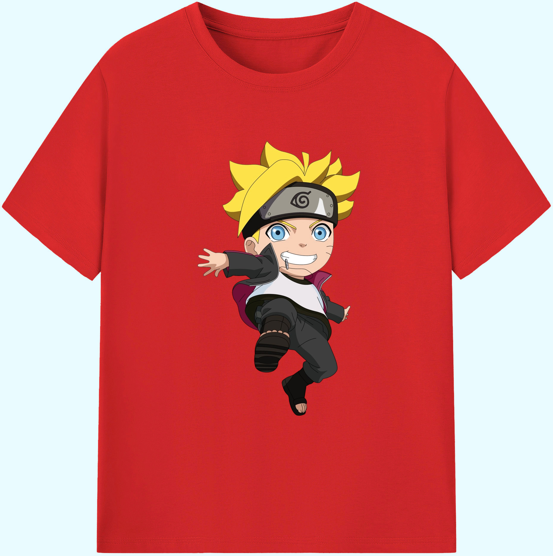 （画像用） NARUTO -ナルト- うずまき ボルト Uzumaki Boruto 綿100％ メンズ半袖Tシャツ｜肌触りやわらか＆通気性