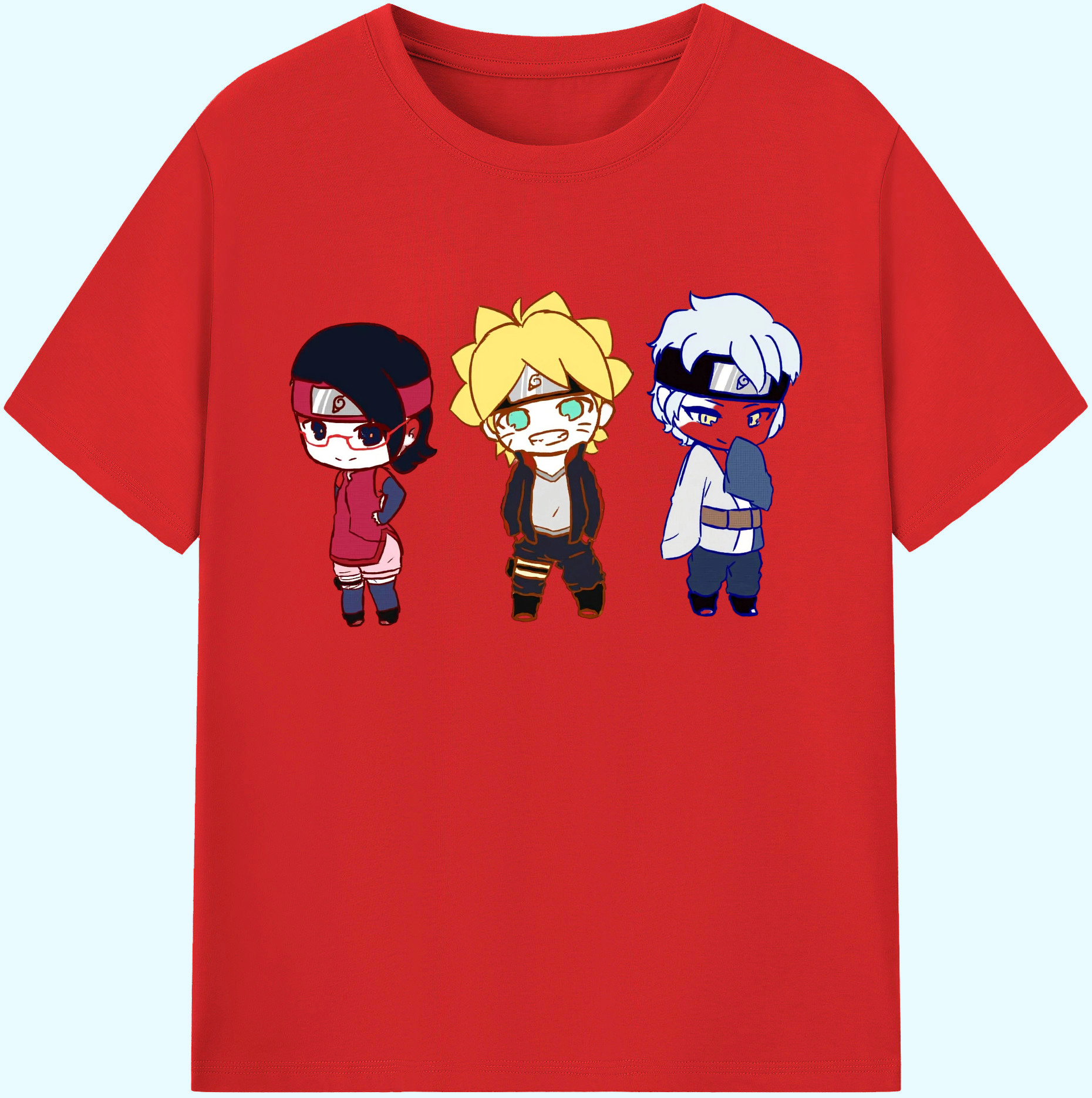 （画像用） NARUTO -ナルト- うずまき ボルト Uzumaki Boruto 綿100％ メンズ半袖Tシャツ｜肌触りやわらか＆通気性