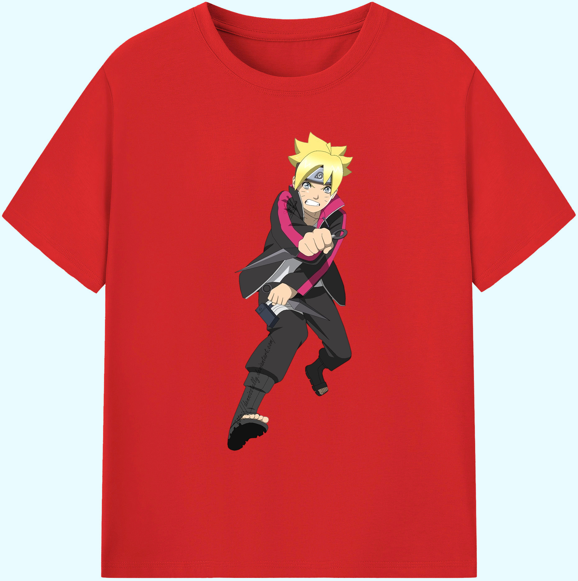 （画像用） NARUTO -ナルト- うずまき ボルト Uzumaki Boruto 綿100％ メンズ半袖Tシャツ｜肌触りやわらか＆通気性