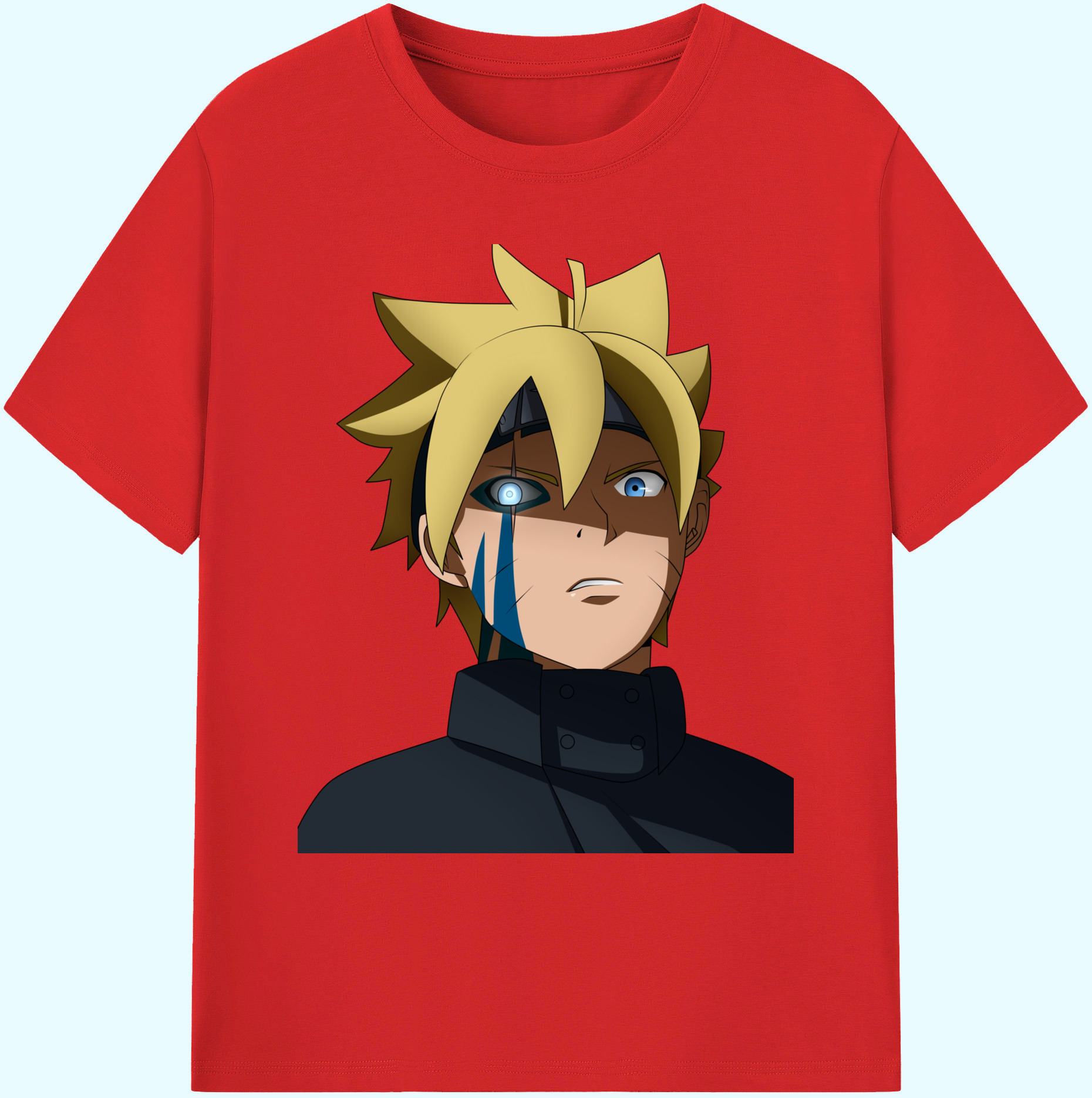 （画像用） NARUTO -ナルト- うずまき ボルト Uzumaki Boruto 綿100％ メンズ半袖Tシャツ｜肌触りやわらか＆通気性