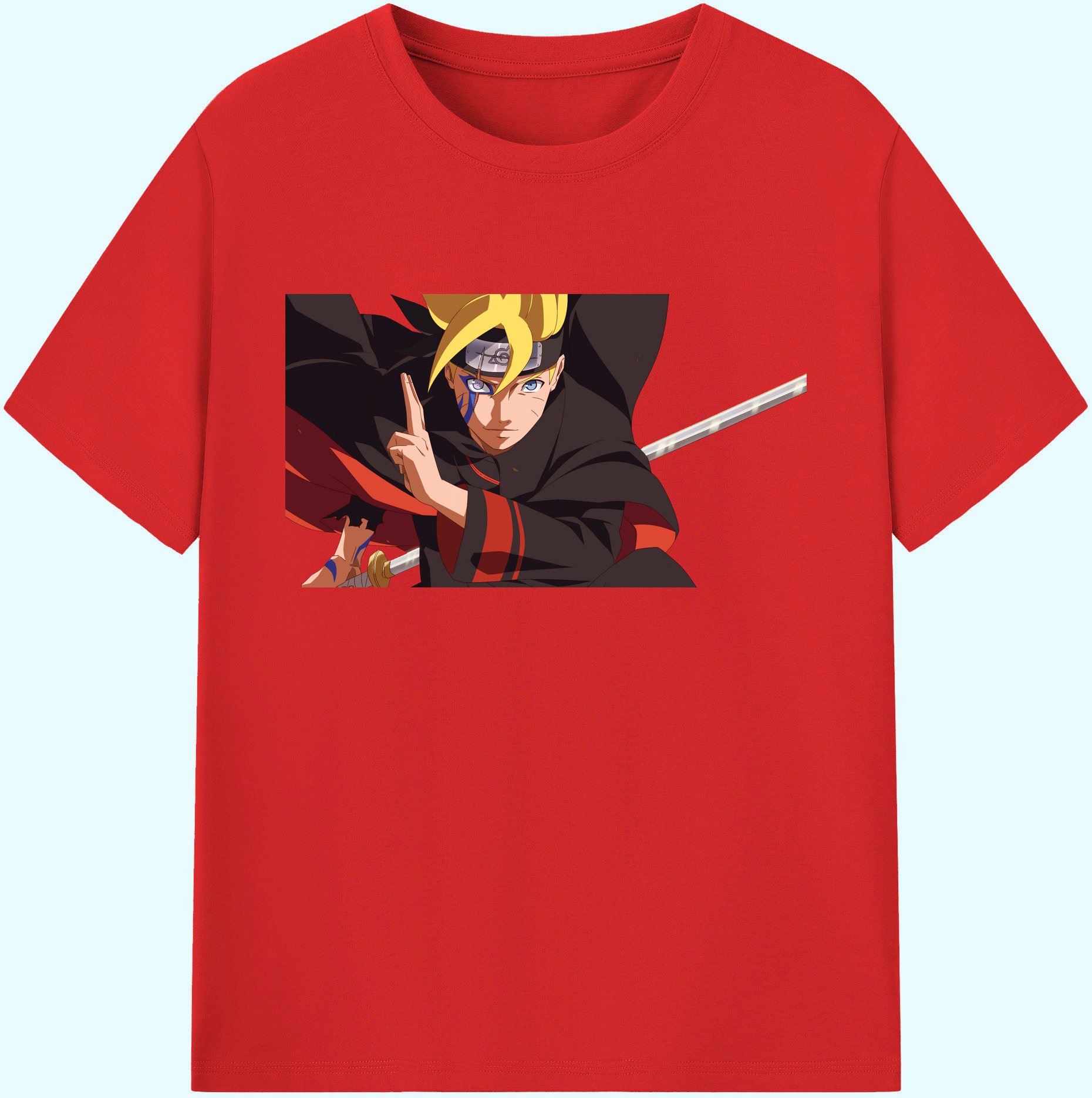 （画像用） NARUTO -ナルト- うずまき ボルト Uzumaki Boruto 綿100％ メンズ半袖Tシャツ｜肌触りやわらか＆通気性