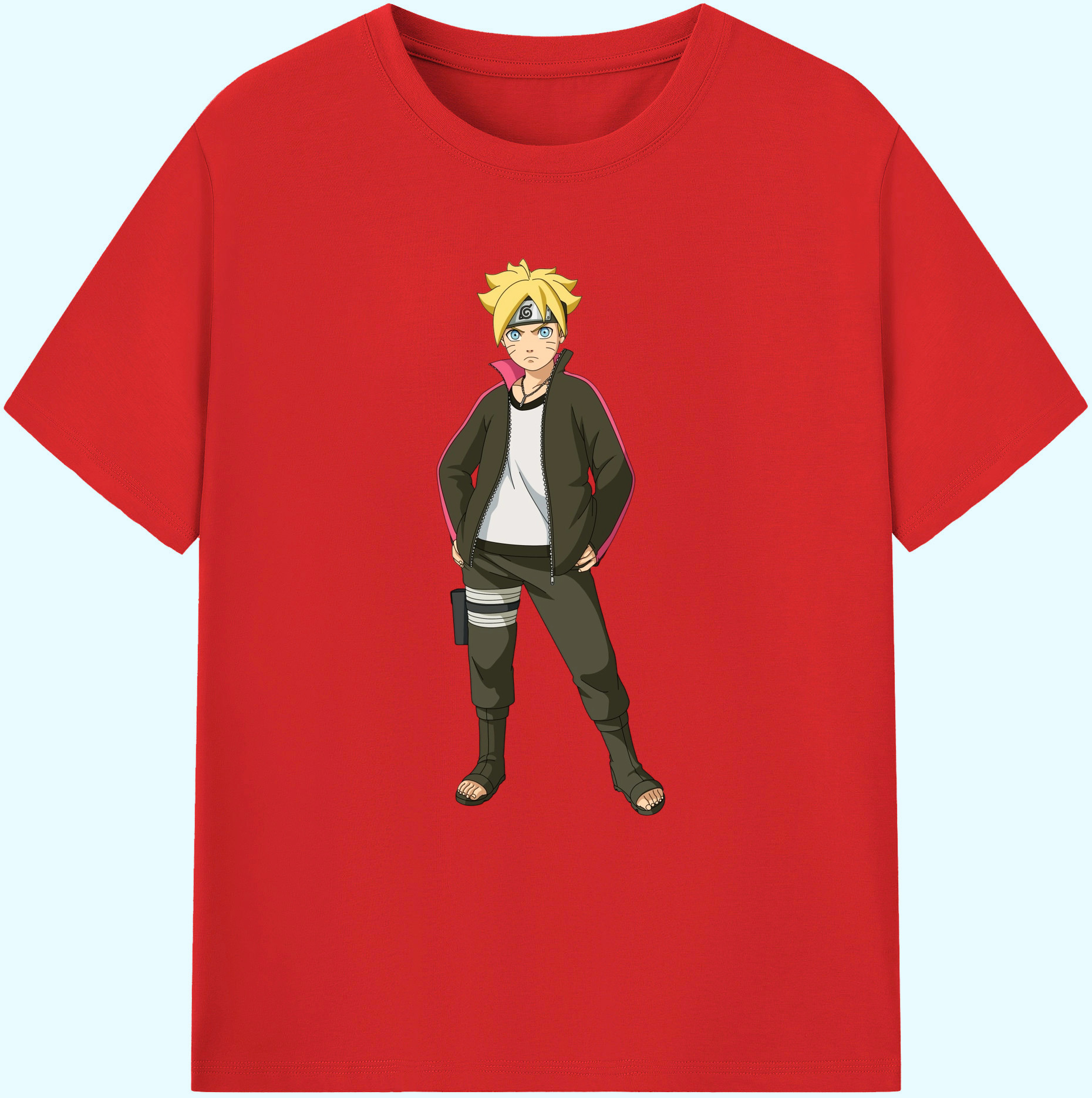 （画像用） NARUTO -ナルト- うずまき ボルト Uzumaki Boruto 綿100％ メンズ半袖Tシャツ｜肌触りやわらか＆通気性