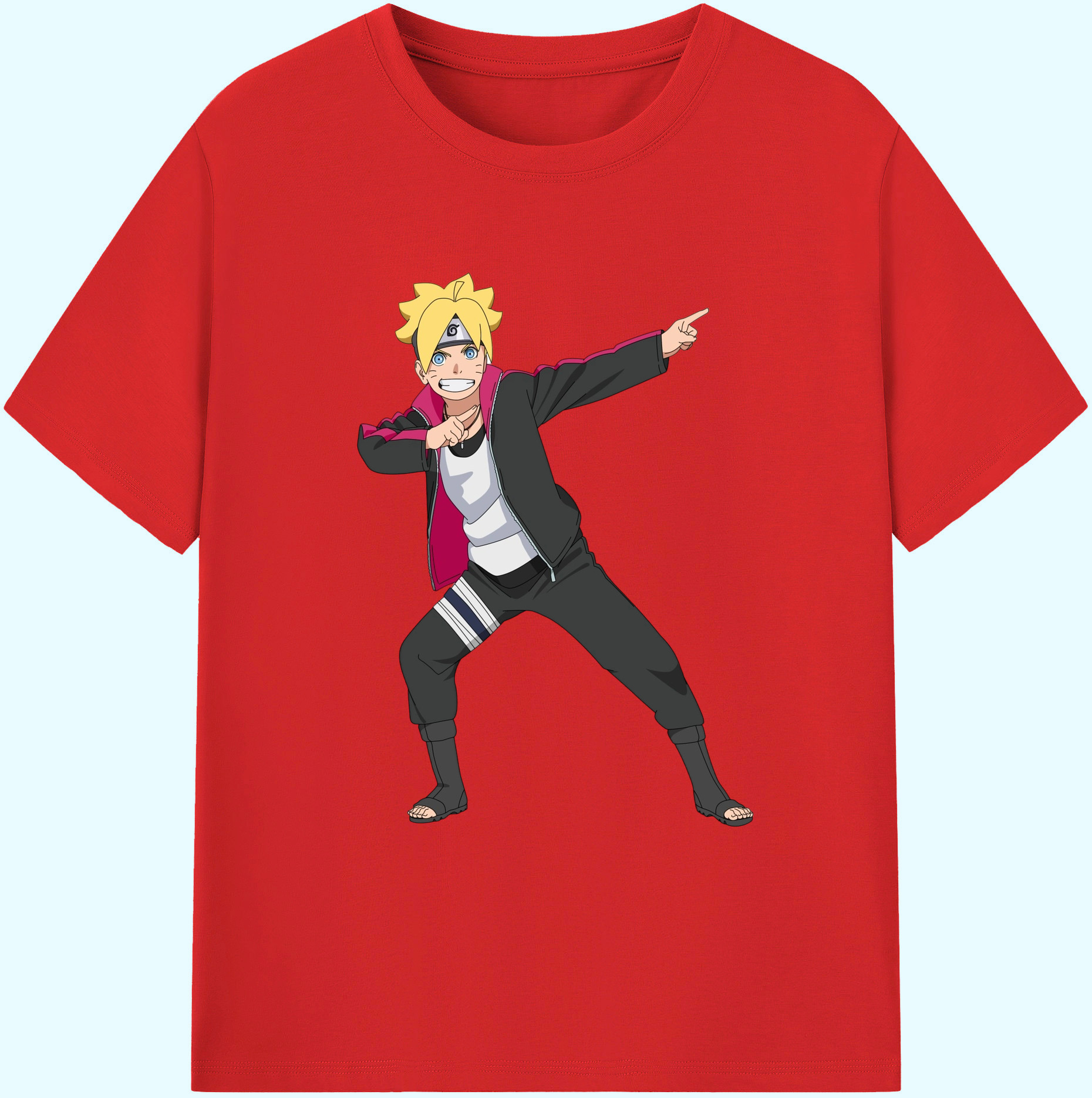 （画像用） NARUTO -ナルト- うずまき ボルト Uzumaki Boruto 綿100％ メンズ半袖Tシャツ｜肌触りやわらか＆通気性