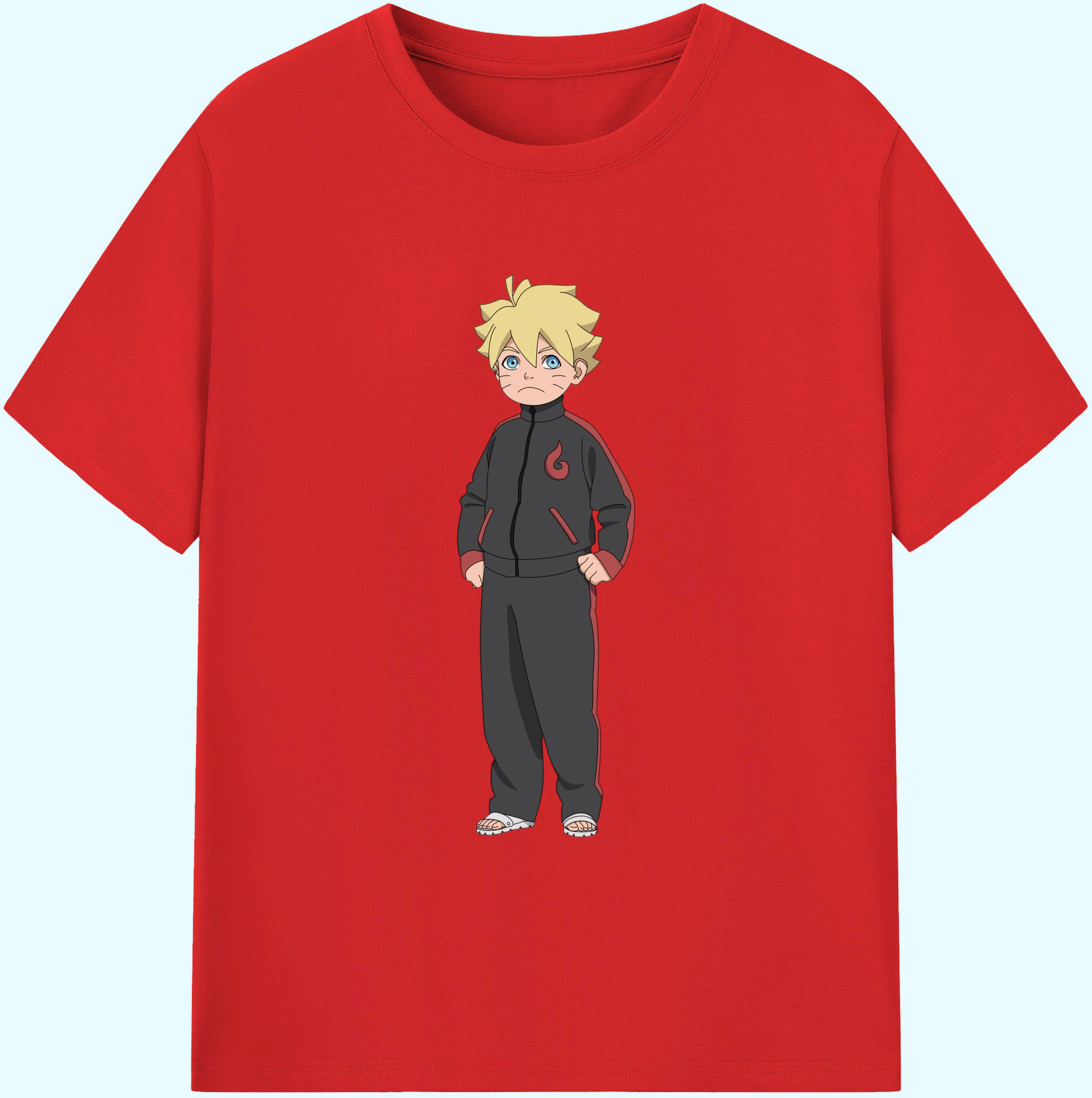 （画像用） NARUTO -ナルト- うずまき ボルト Uzumaki Boruto 綿100％ メンズ半袖Tシャツ｜肌触りやわらか＆通気性