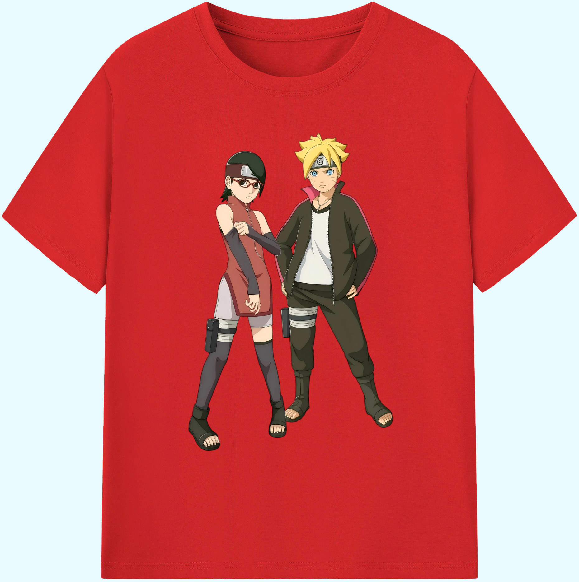 （画像用） NARUTO -ナルト- うずまき ボルト Uzumaki Boruto 綿100％ メンズ半袖Tシャツ｜肌触りやわらか＆通気性