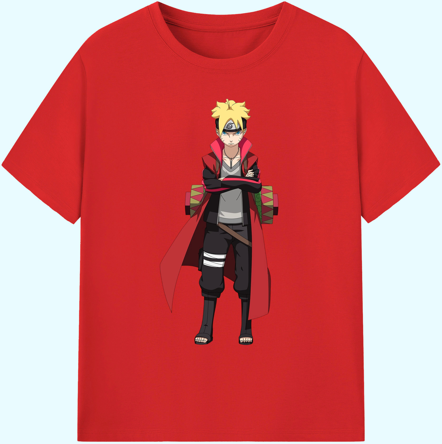（画像用） NARUTO -ナルト- うずまき ボルト Uzumaki Boruto 綿100％ メンズ半袖Tシャツ｜肌触りやわらか＆通気性