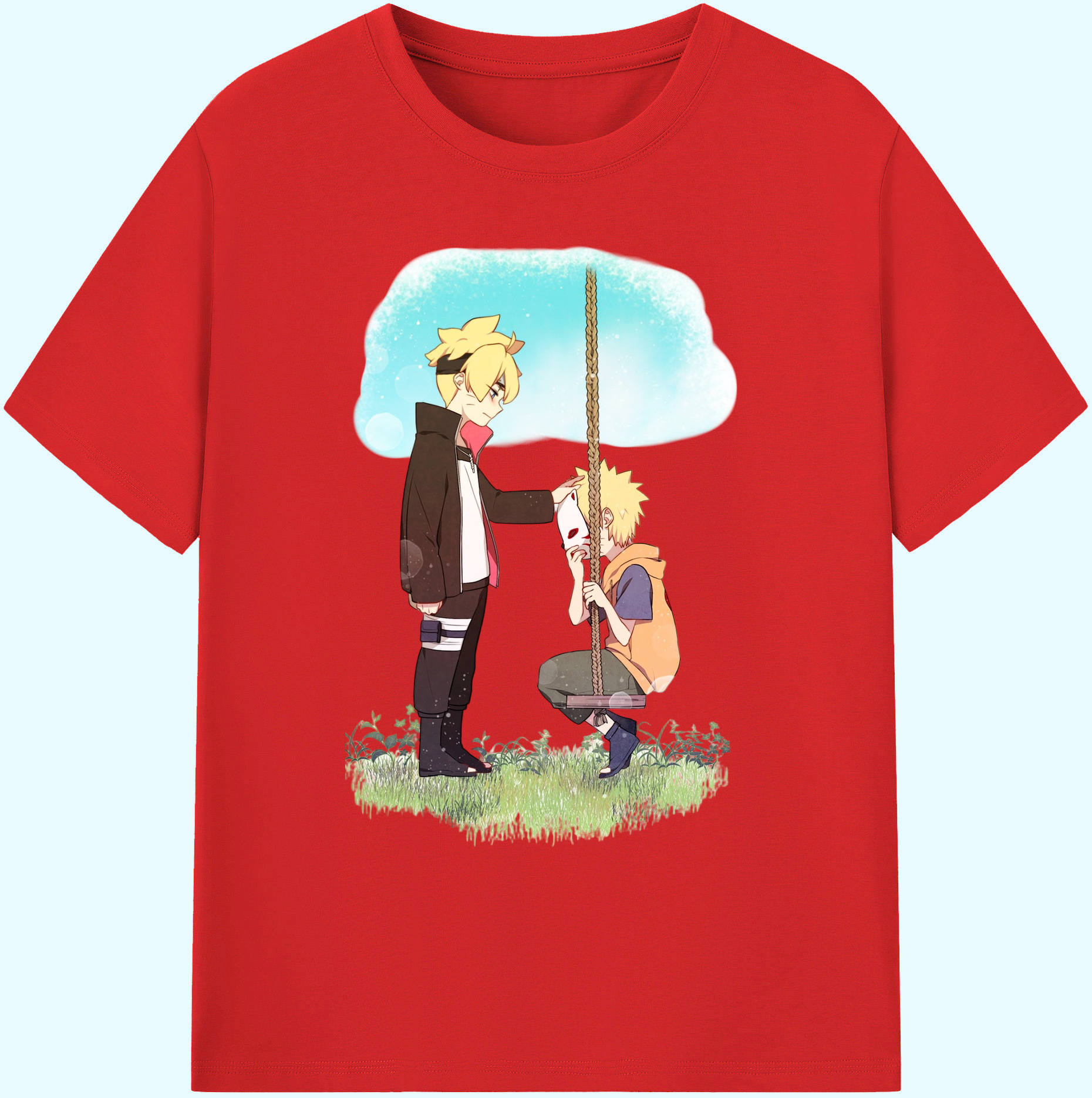 （画像用） NARUTO -ナルト- うずまき ボルト Uzumaki Boruto 綿100％ メンズ半袖Tシャツ｜肌触りやわらか＆通気性