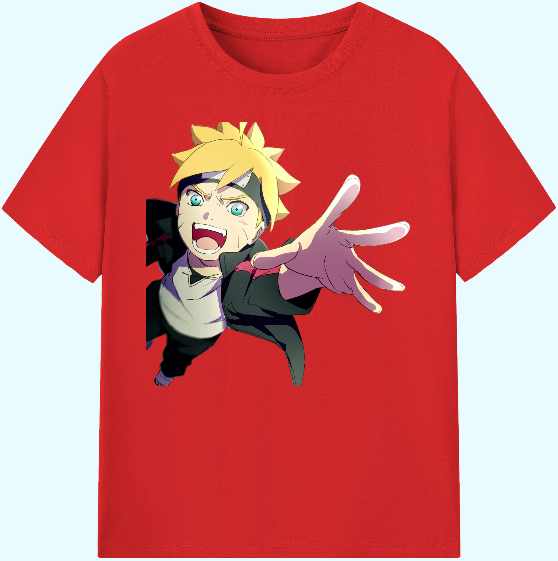 （画像用） NARUTO -ナルト- うずまき ボルト Uzumaki Boruto 綿100％ メンズ半袖Tシャツ｜肌触りやわらか＆通気性