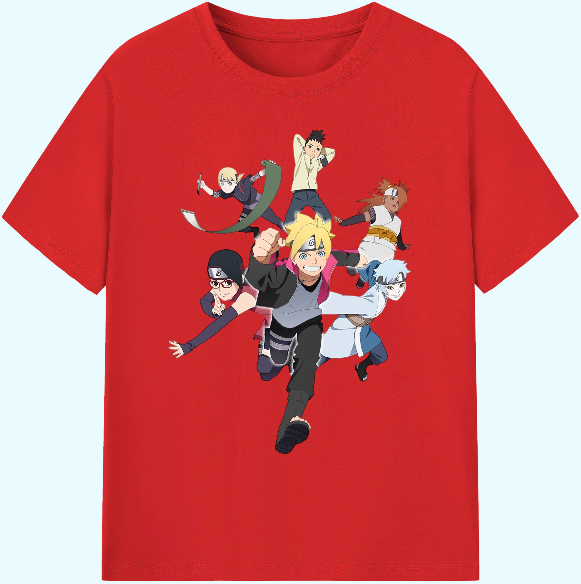 （画像用） NARUTO -ナルト- うずまき ボルト Uzumaki Boruto 綿100％ メンズ半袖Tシャツ｜肌触りやわらか＆通気性