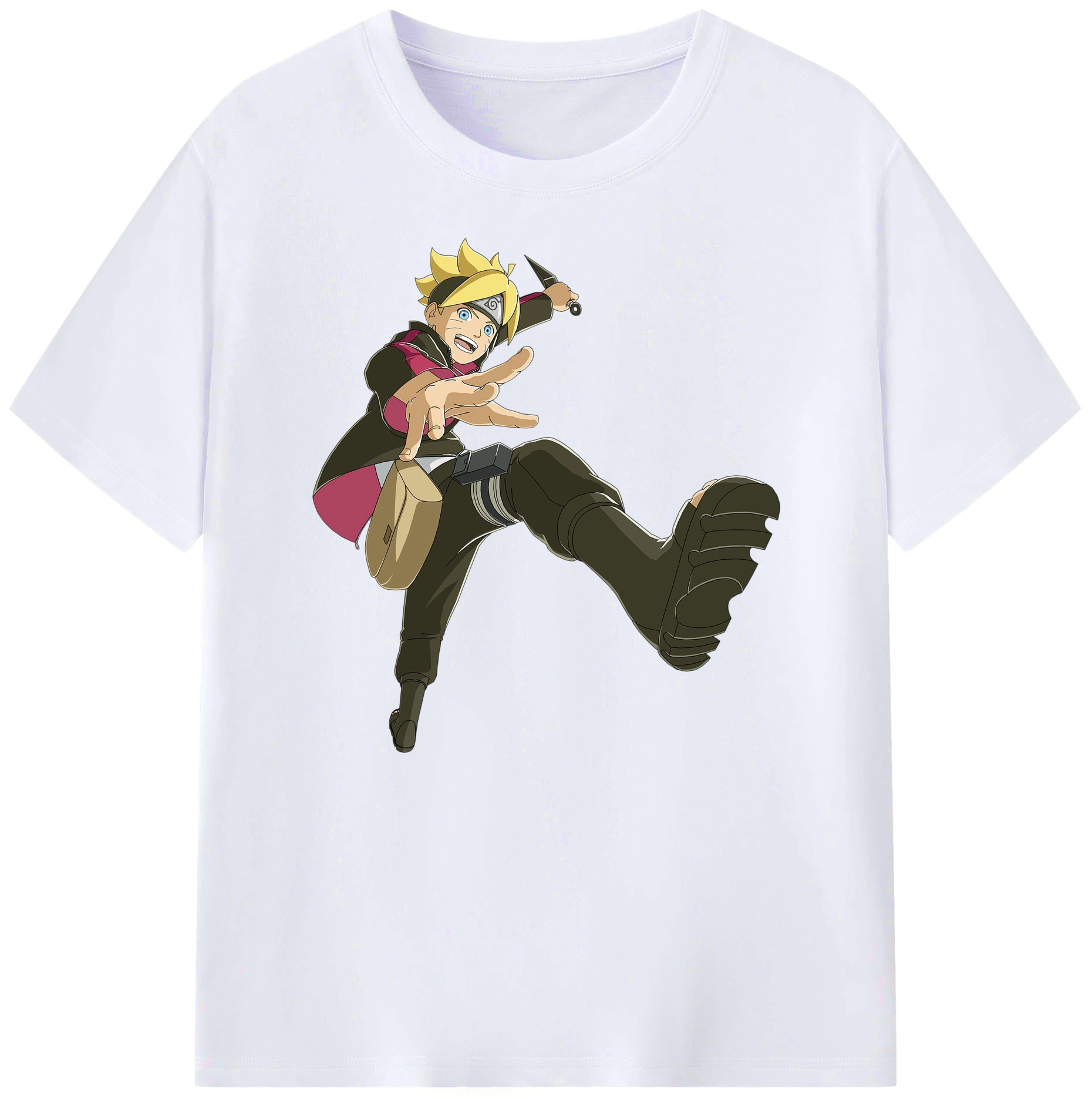 （画像用） NARUTO -ナルト- うずまき ボルト Uzumaki Boruto 綿100％ メンズ半袖Tシャツ｜肌触りやわらか＆通気性