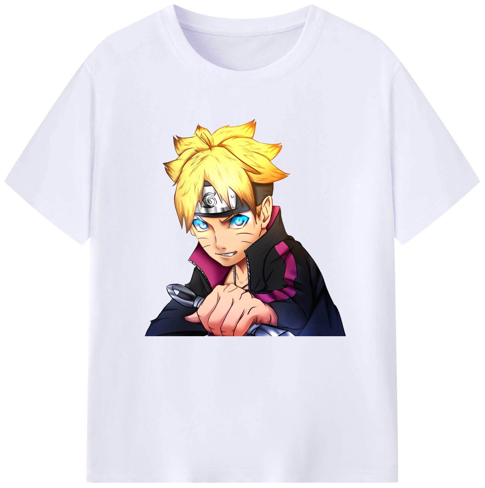 （画像用） NARUTO -ナルト- うずまき ボルト Uzumaki Boruto 綿100％ メンズ半袖Tシャツ｜肌触りやわらか＆通気性