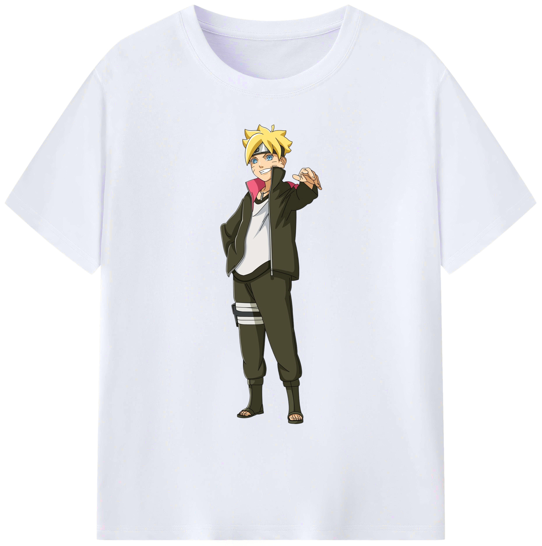 （画像用） NARUTO -ナルト- うずまき ボルト Uzumaki Boruto 綿100％ メンズ半袖Tシャツ｜肌触りやわらか＆通気性