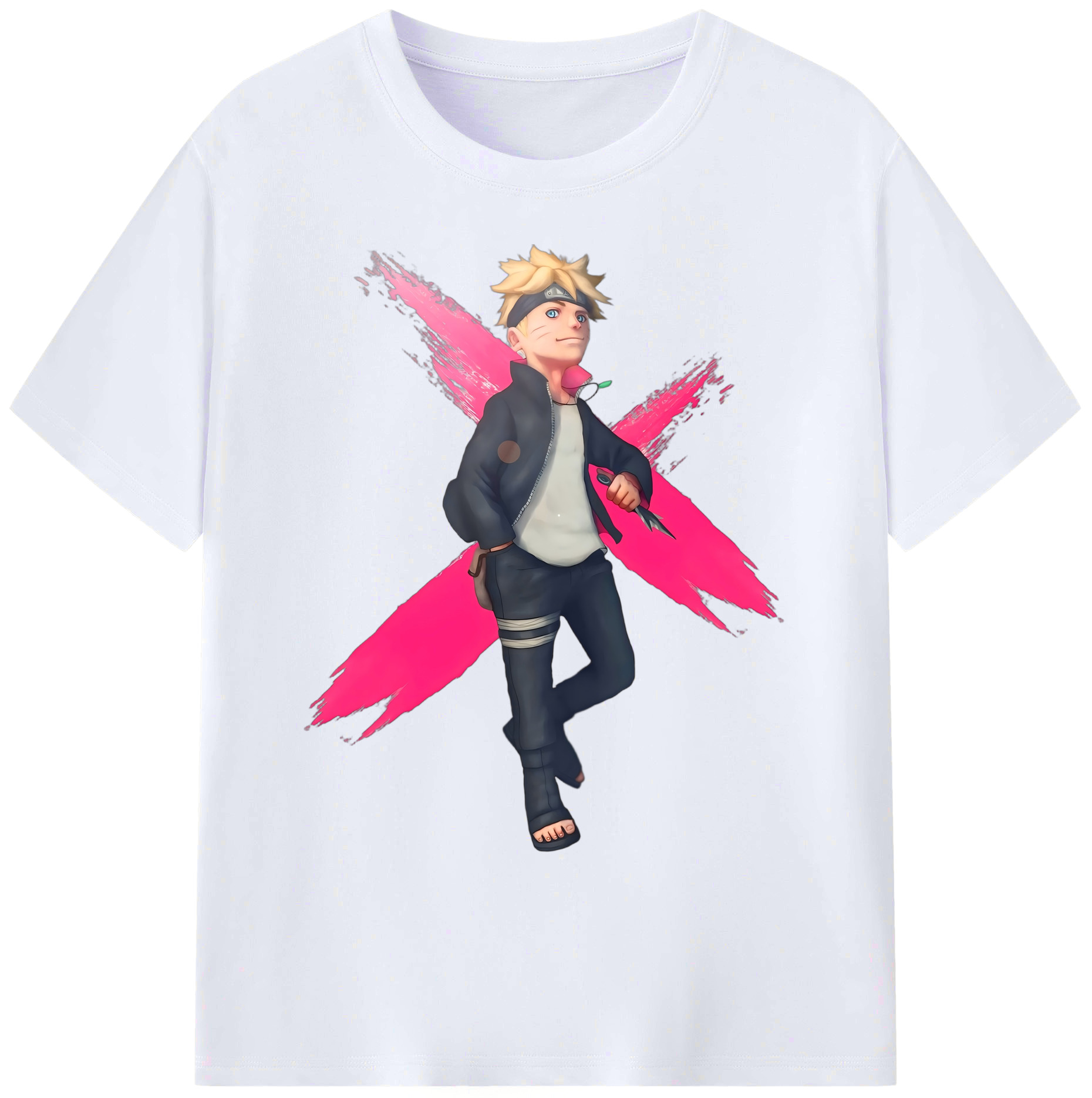 （画像用） NARUTO -ナルト- うずまき ボルト Uzumaki Boruto 綿100％ メンズ半袖Tシャツ｜肌触りやわらか＆通気性