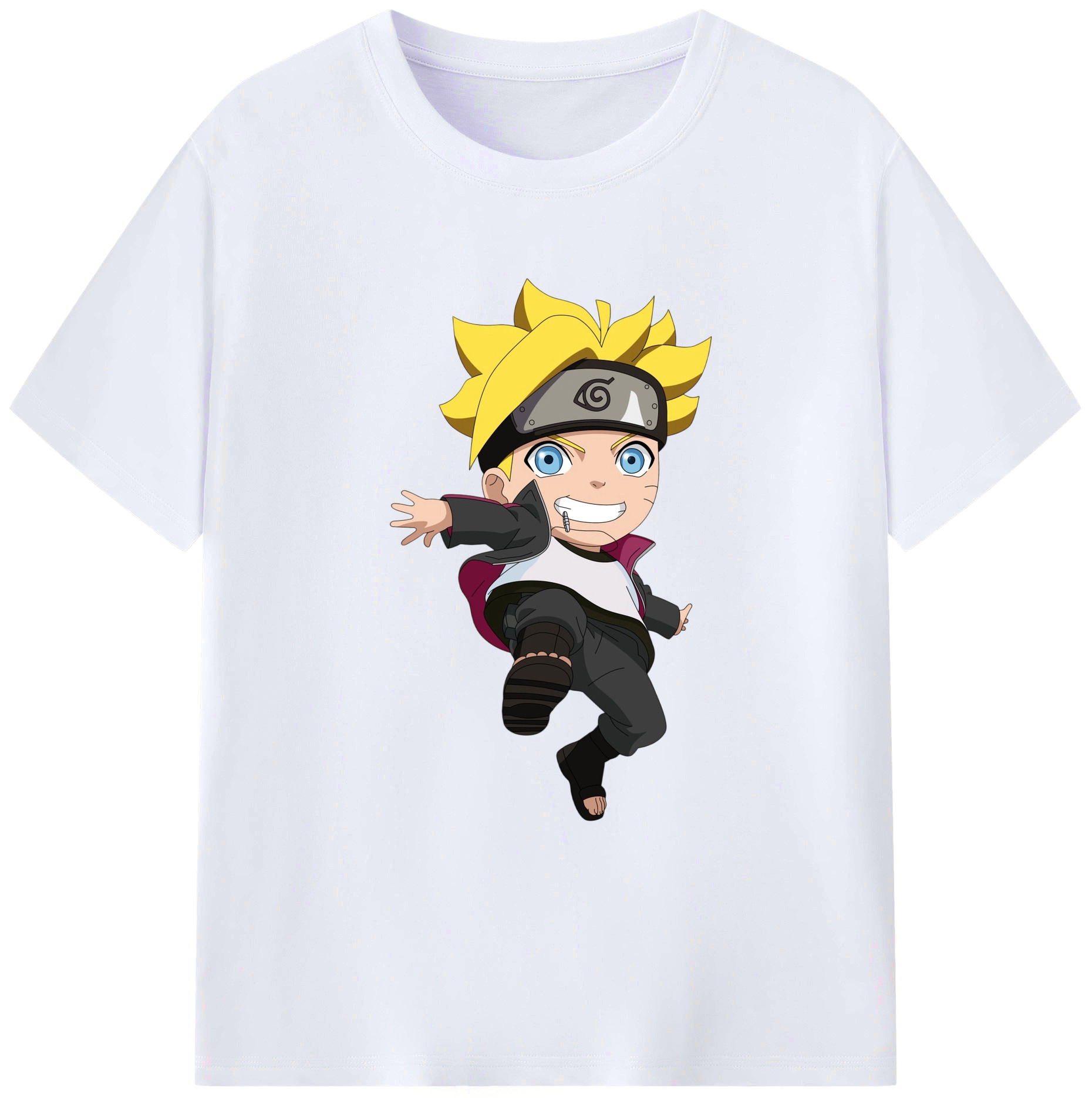 （画像用） NARUTO -ナルト- うずまき ボルト Uzumaki Boruto 綿100％ メンズ半袖Tシャツ｜肌触りやわらか＆通気性