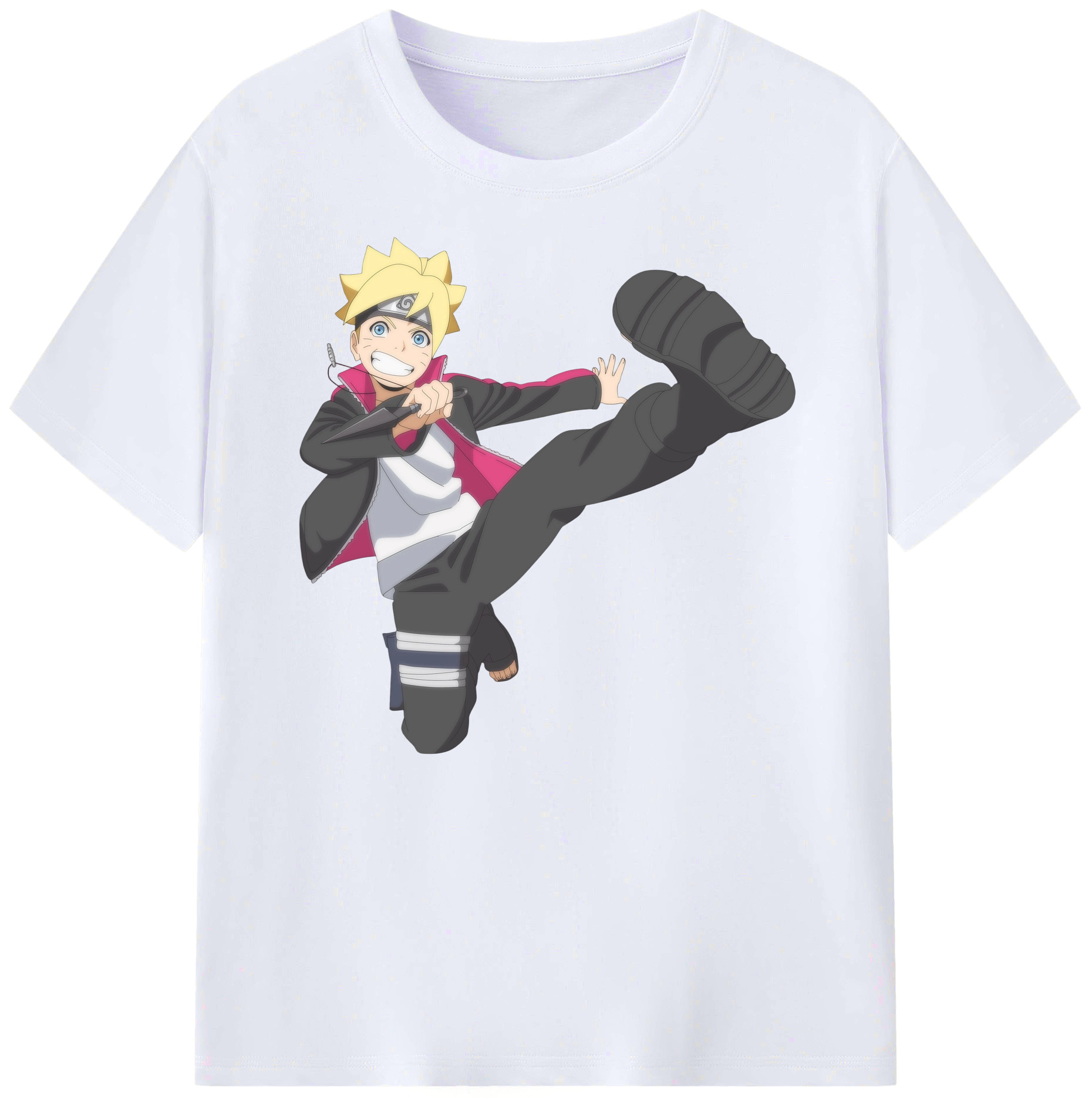 （画像用） NARUTO -ナルト- うずまき ボルト Uzumaki Boruto 綿100％ メンズ半袖Tシャツ｜肌触りやわらか＆通気性