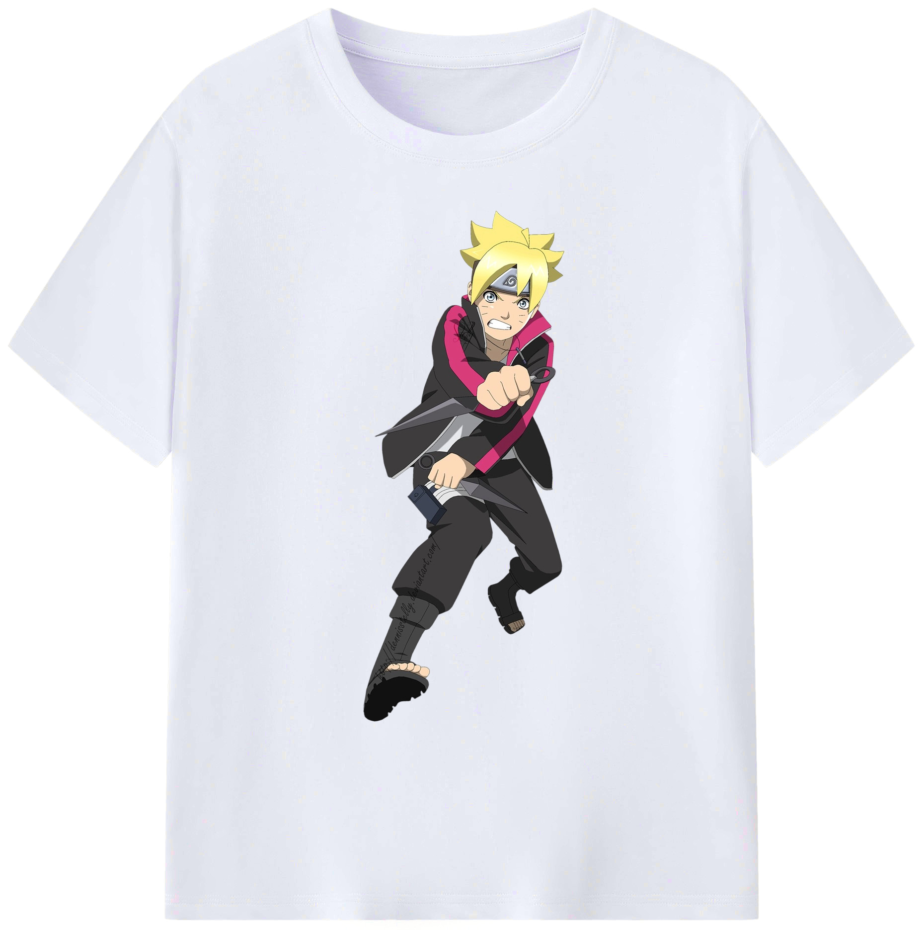 （画像用） NARUTO -ナルト- うずまき ボルト Uzumaki Boruto 綿100％ メンズ半袖Tシャツ｜肌触りやわらか＆通気性