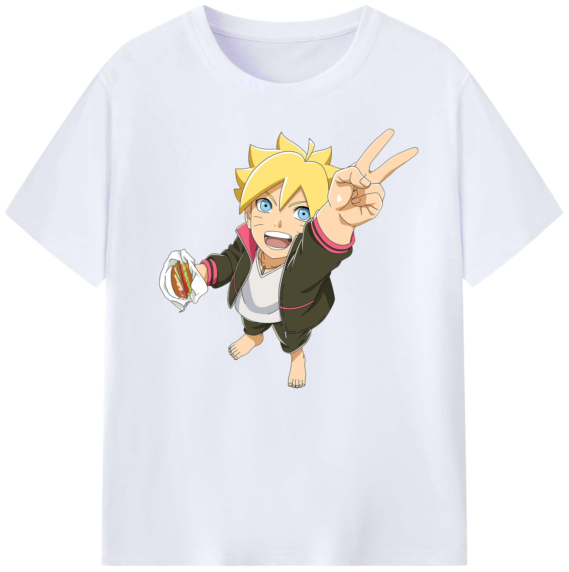 （画像用） NARUTO -ナルト- うずまき ボルト Uzumaki Boruto 綿100％ メンズ半袖Tシャツ｜肌触りやわらか＆通気性