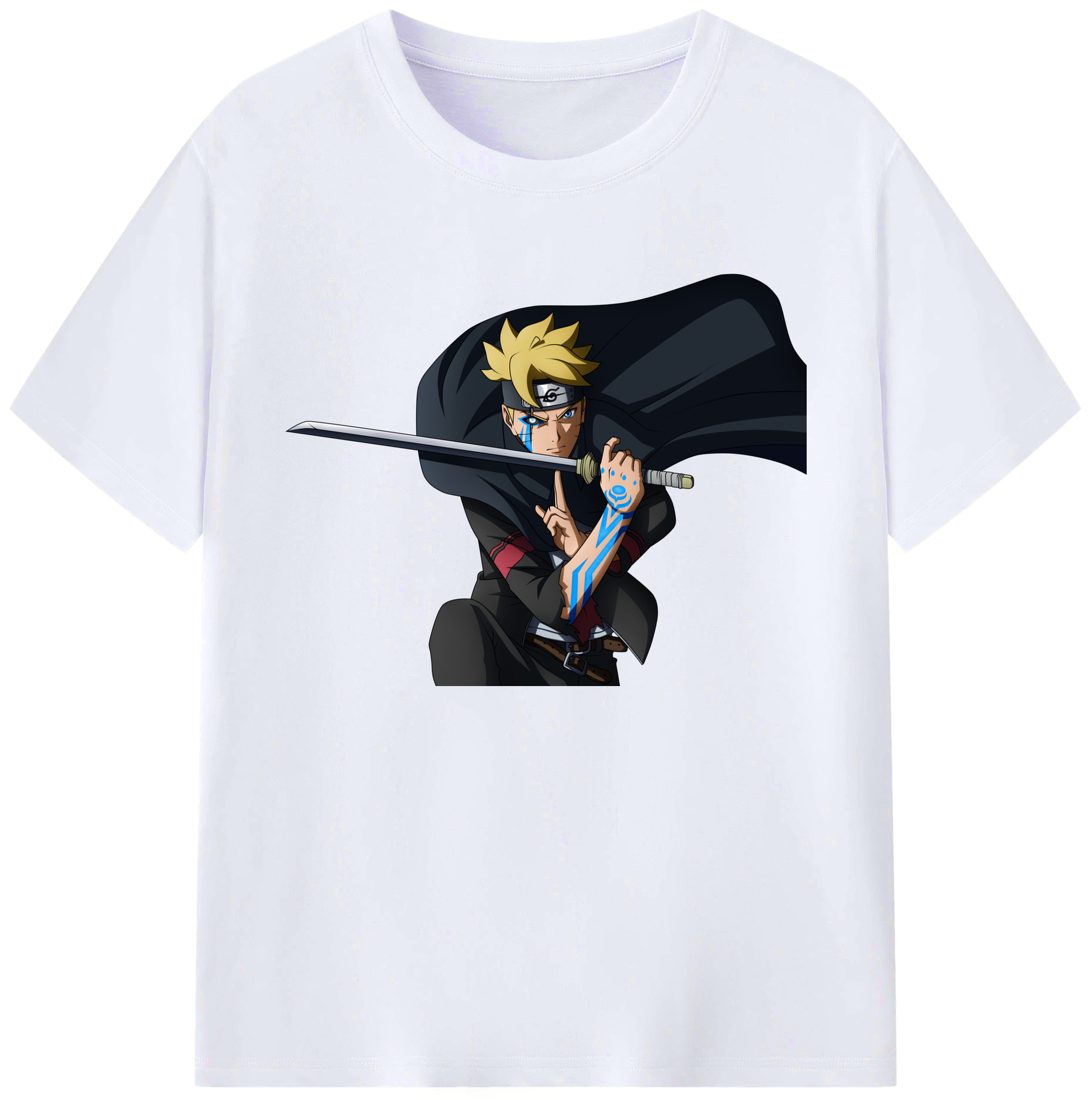 （画像用） NARUTO -ナルト- うずまき ボルト Uzumaki Boruto 綿100％ メンズ半袖Tシャツ｜肌触りやわらか＆通気性