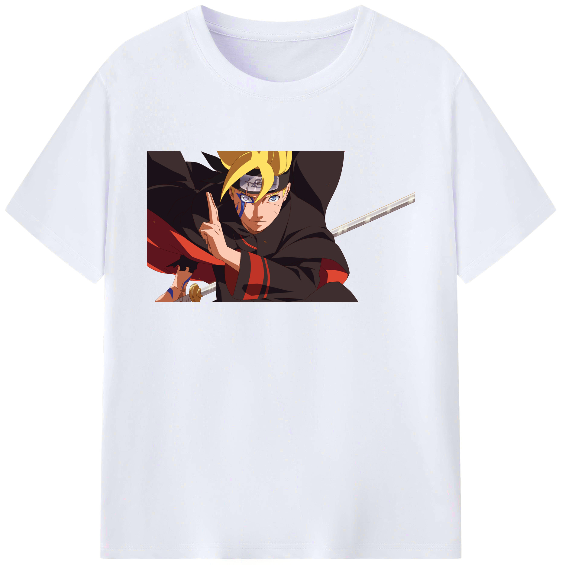 （画像用） NARUTO -ナルト- うずまき ボルト Uzumaki Boruto 綿100％ メンズ半袖Tシャツ｜肌触りやわらか＆通気性
