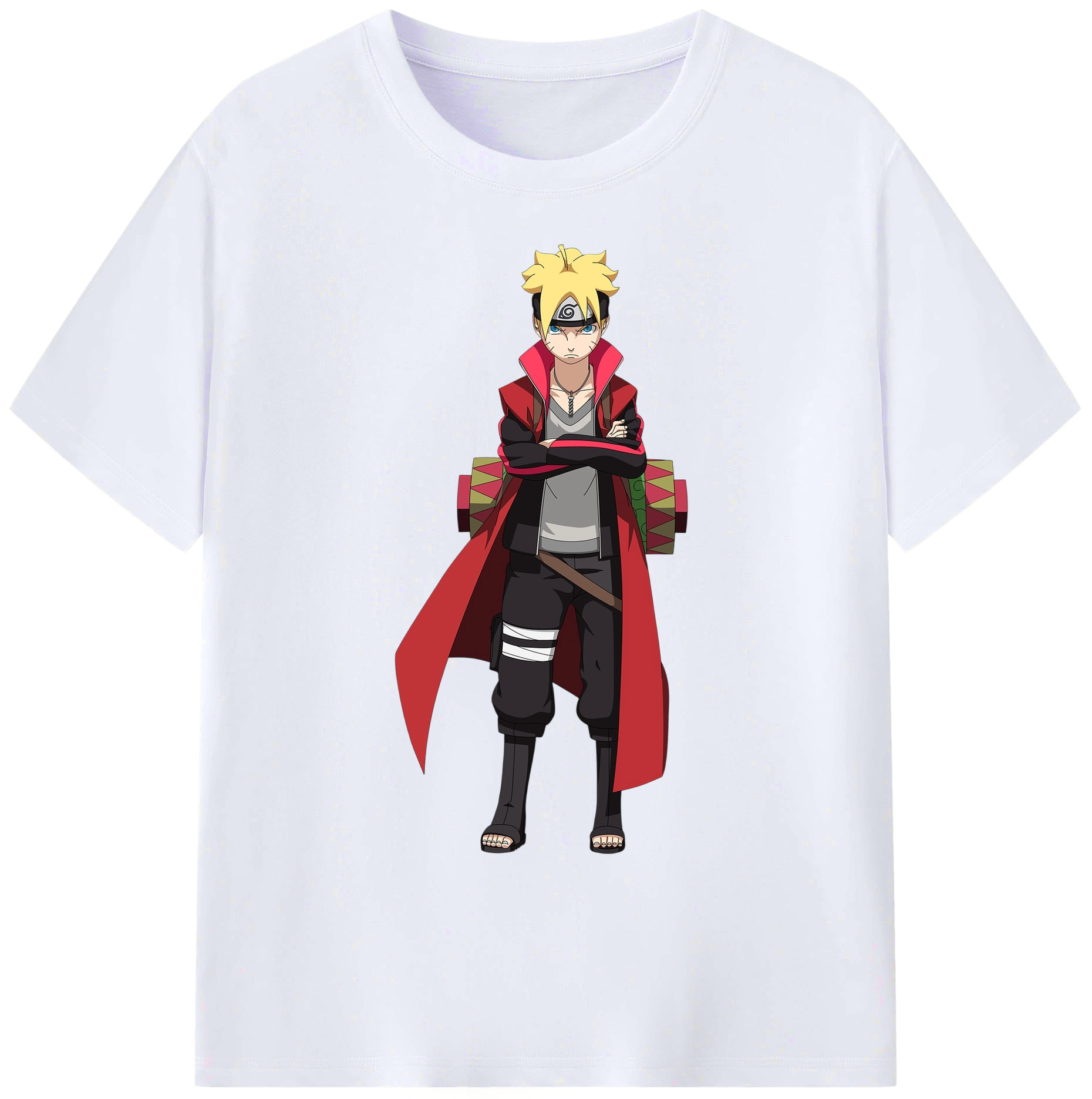 （画像用） NARUTO -ナルト- うずまき ボルト Uzumaki Boruto 綿100％ メンズ半袖Tシャツ｜肌触りやわらか＆通気性